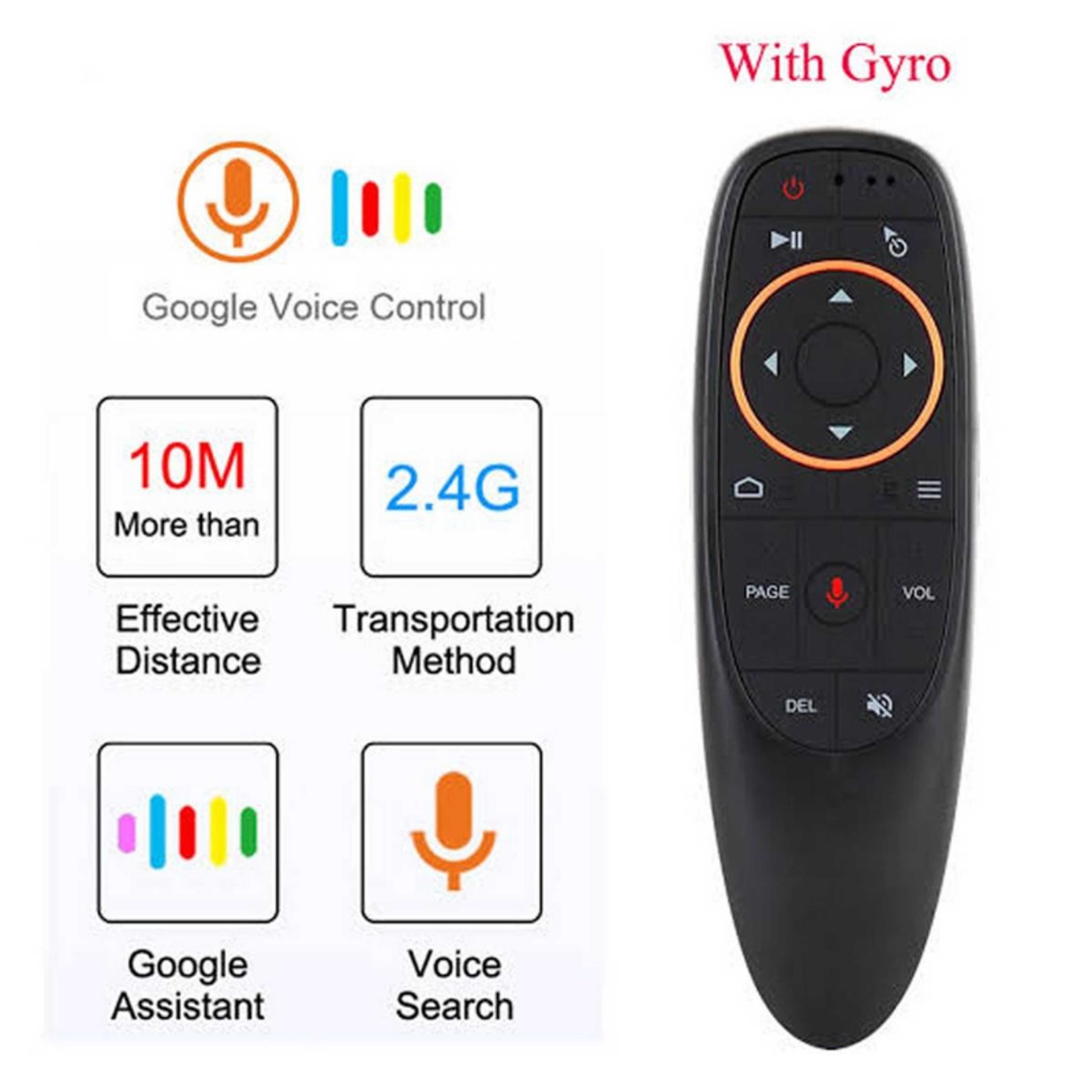 Voice Remote Control G10,Android TV Remote 6 Axis Gyroscope Air Fly Mouse with IR Learning Fly Air Remote Mouse