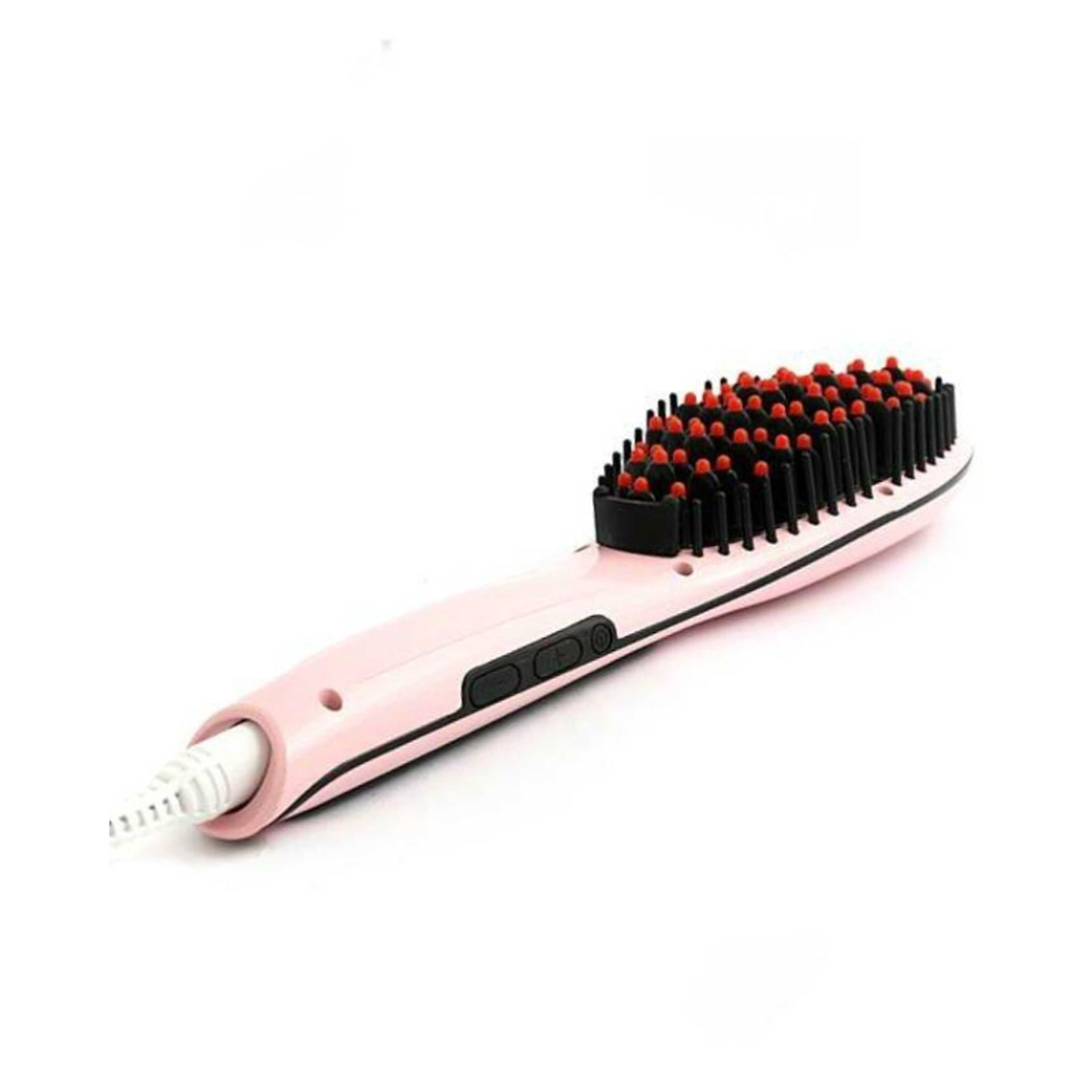 HQT906 - Digital Hair Straightner Brush - Pink - Product Main Image