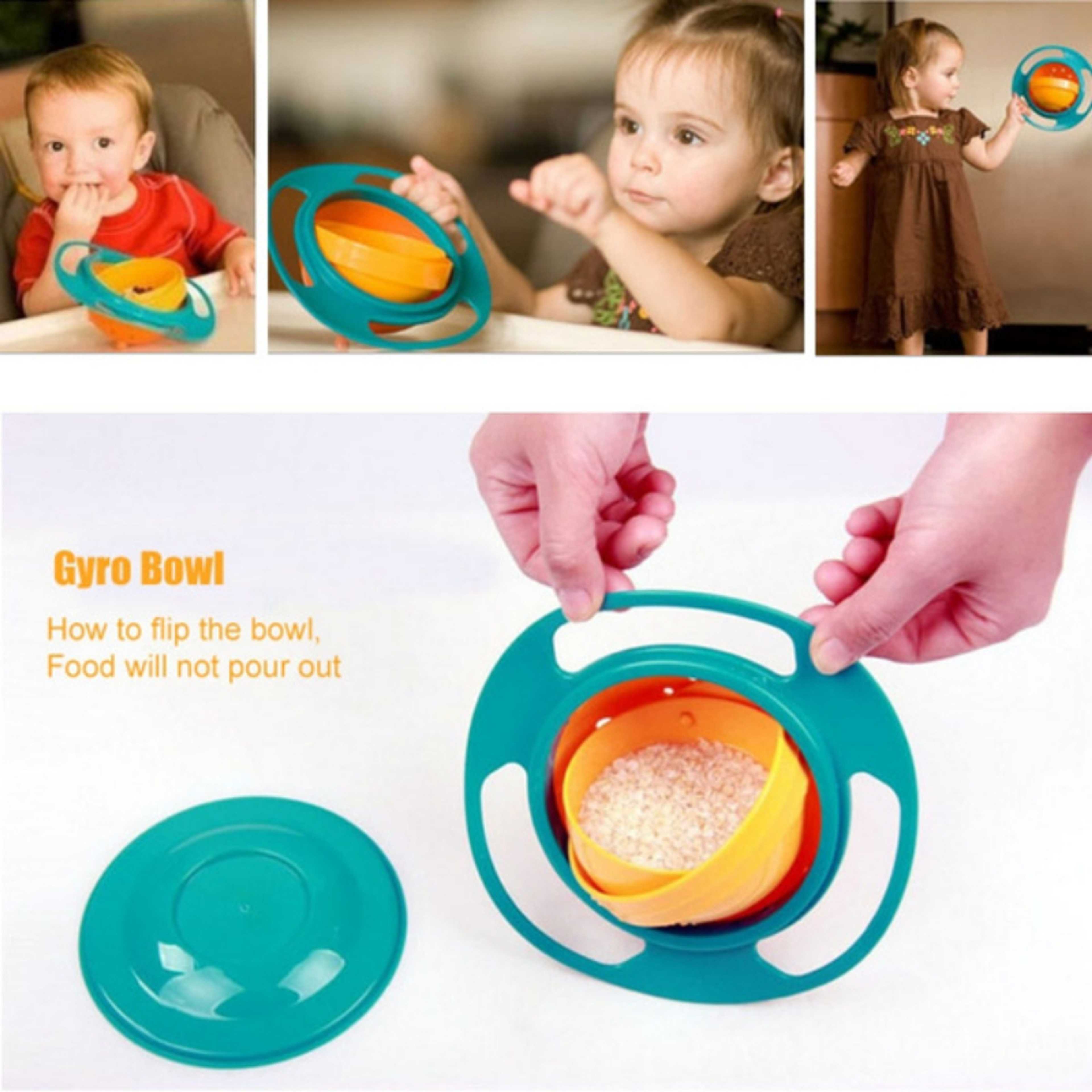 360 degree Rotate Gyro Bowl For Children - Multicolor - Product Main Image