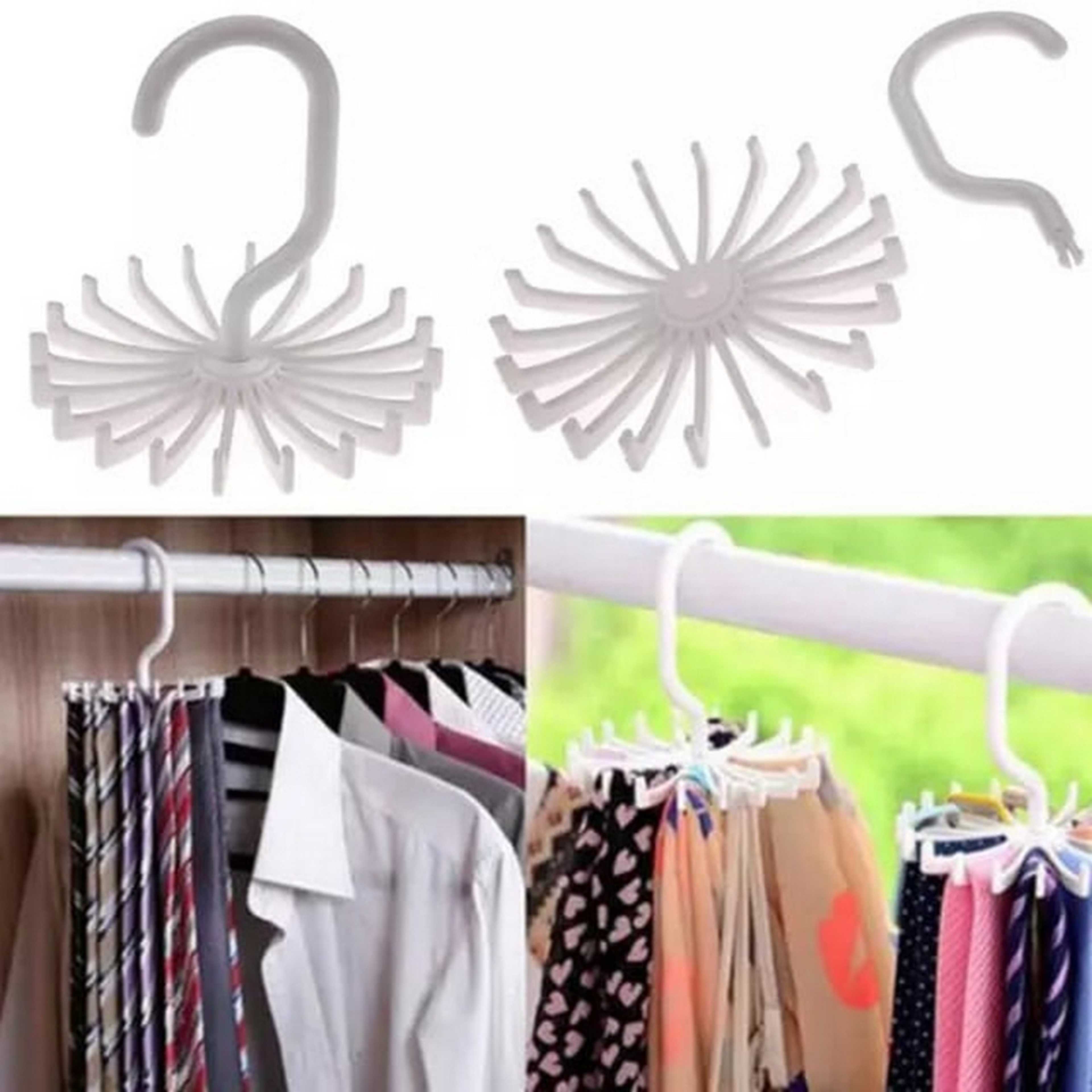 Multi-Function 360 degree Rotation Belts Ties Hanger/ 20 Hooks Scarves Scarf Organizer - Product Main Image