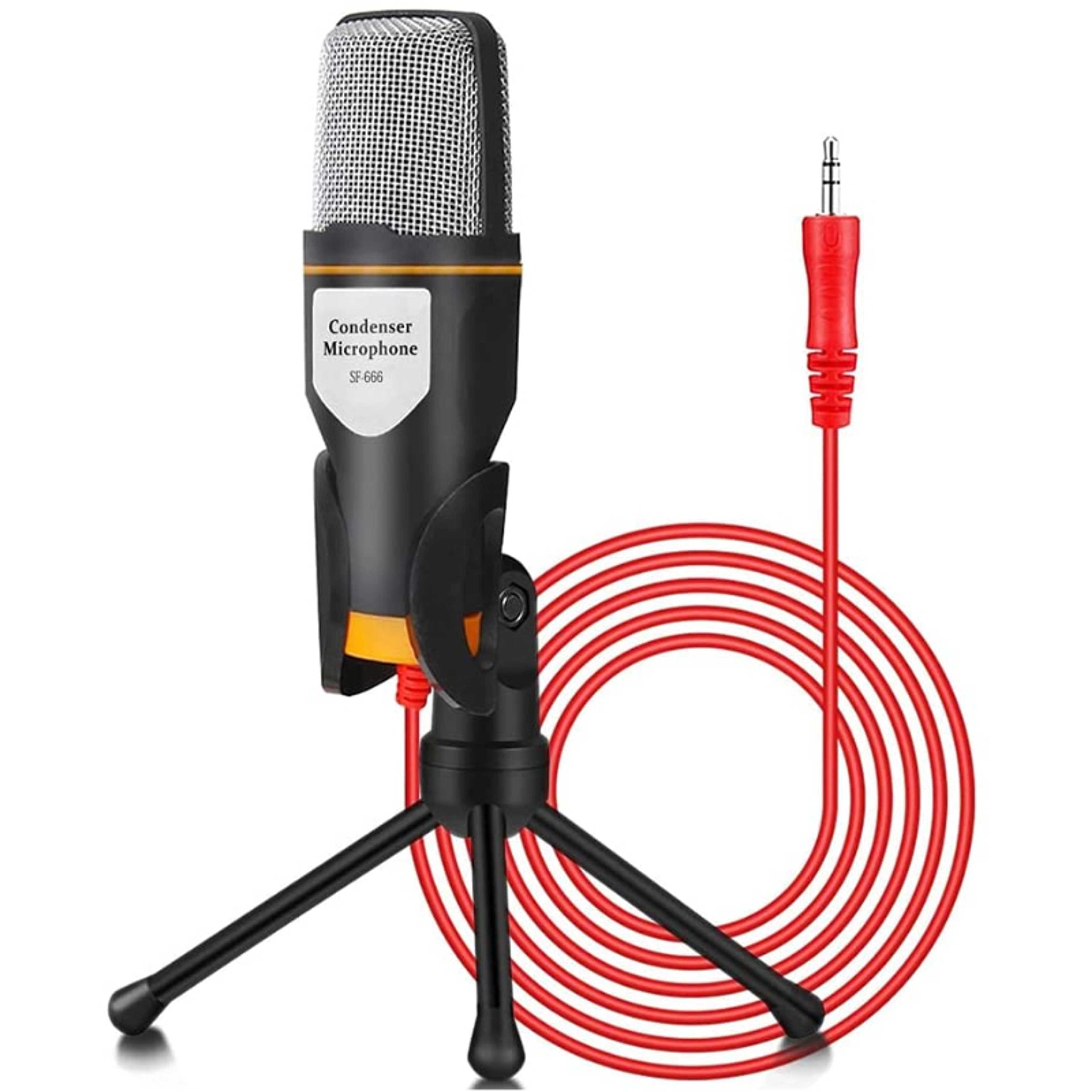 Condenser Microphone SF-666 with Tripod Stand for PC, Laptop, iOS Android Phones, Tablets, Xbox and Recording - Product Main Image