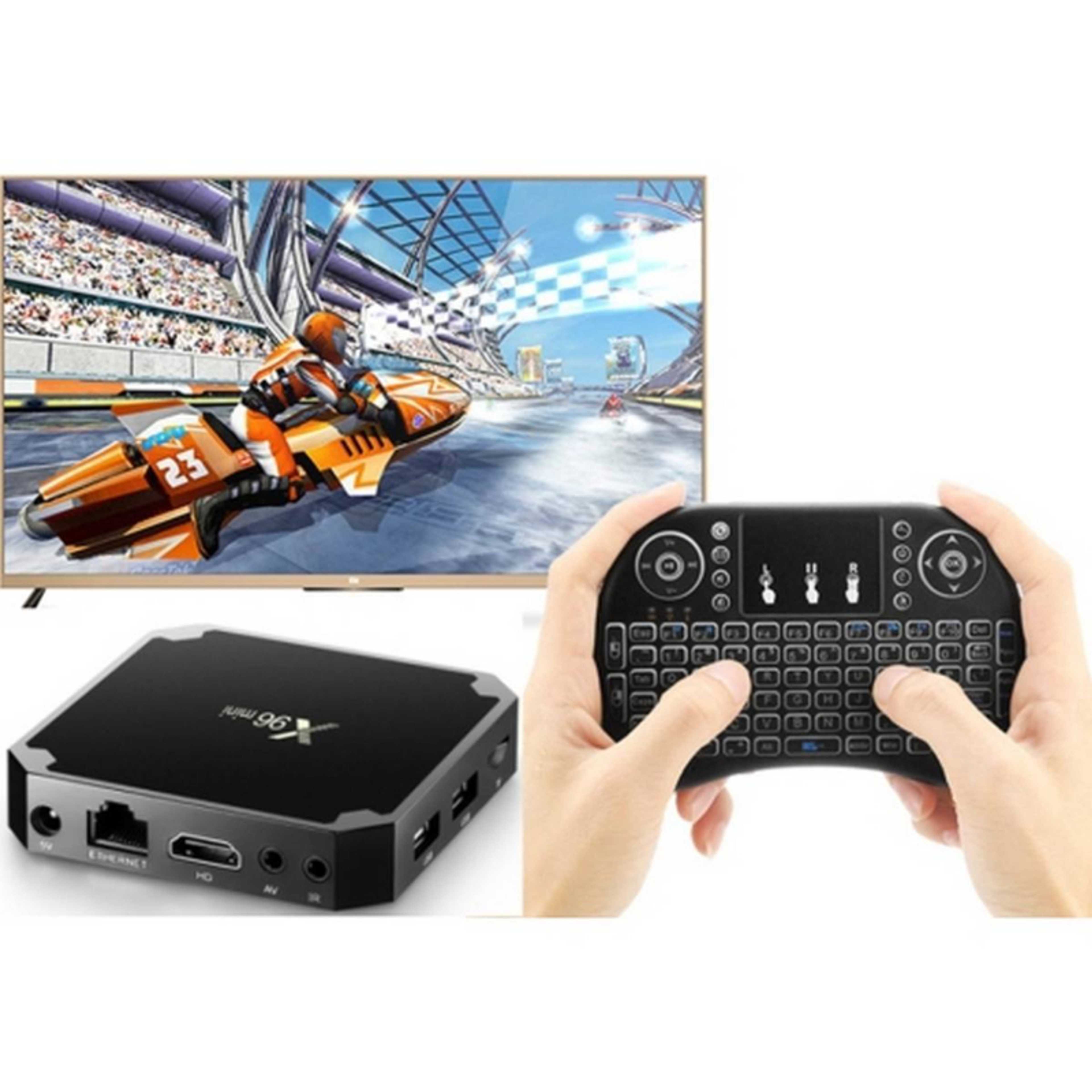 New X96 Mini - Android TV Box - 2GB/16GB - Android 9.0 + MINI WIRELESS Keyboard & Touhpad - WIth Backlit