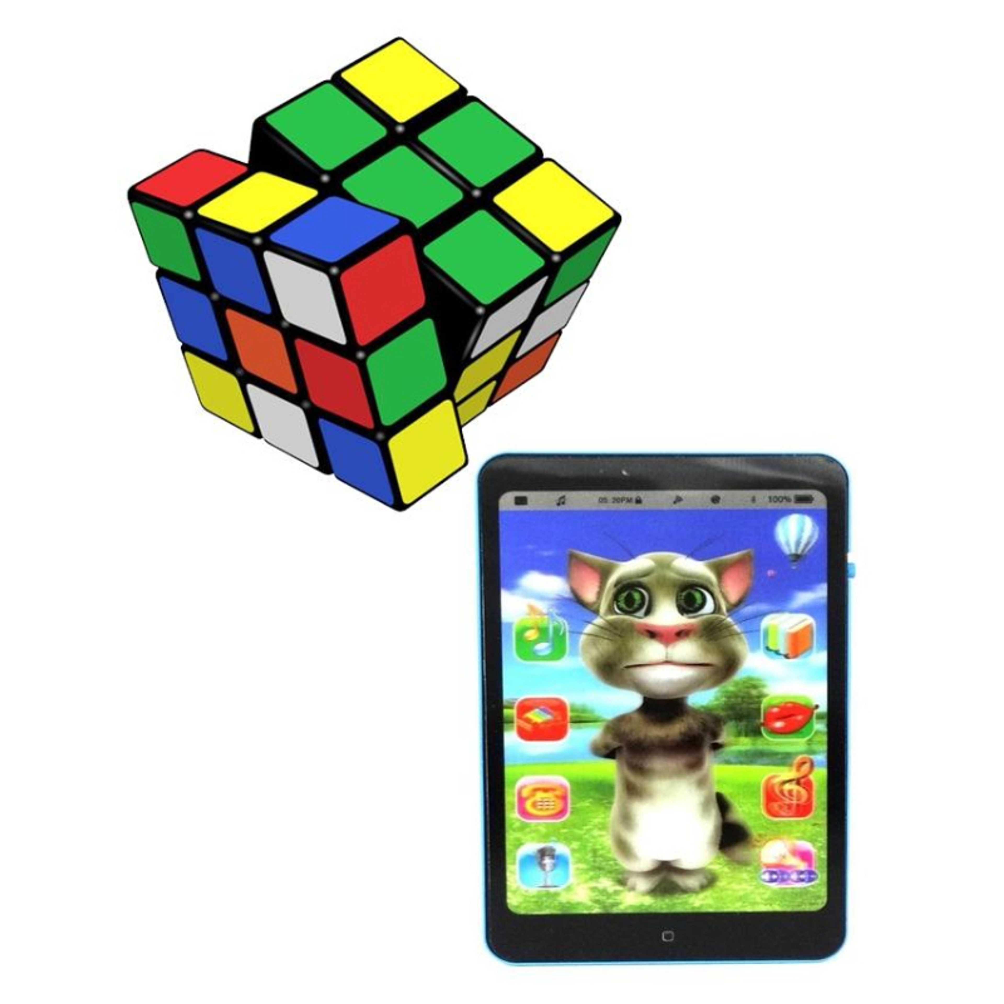 Rubian Pack of 2 - Rubic Magic Cube + Talking tom Tablet 6 Inches