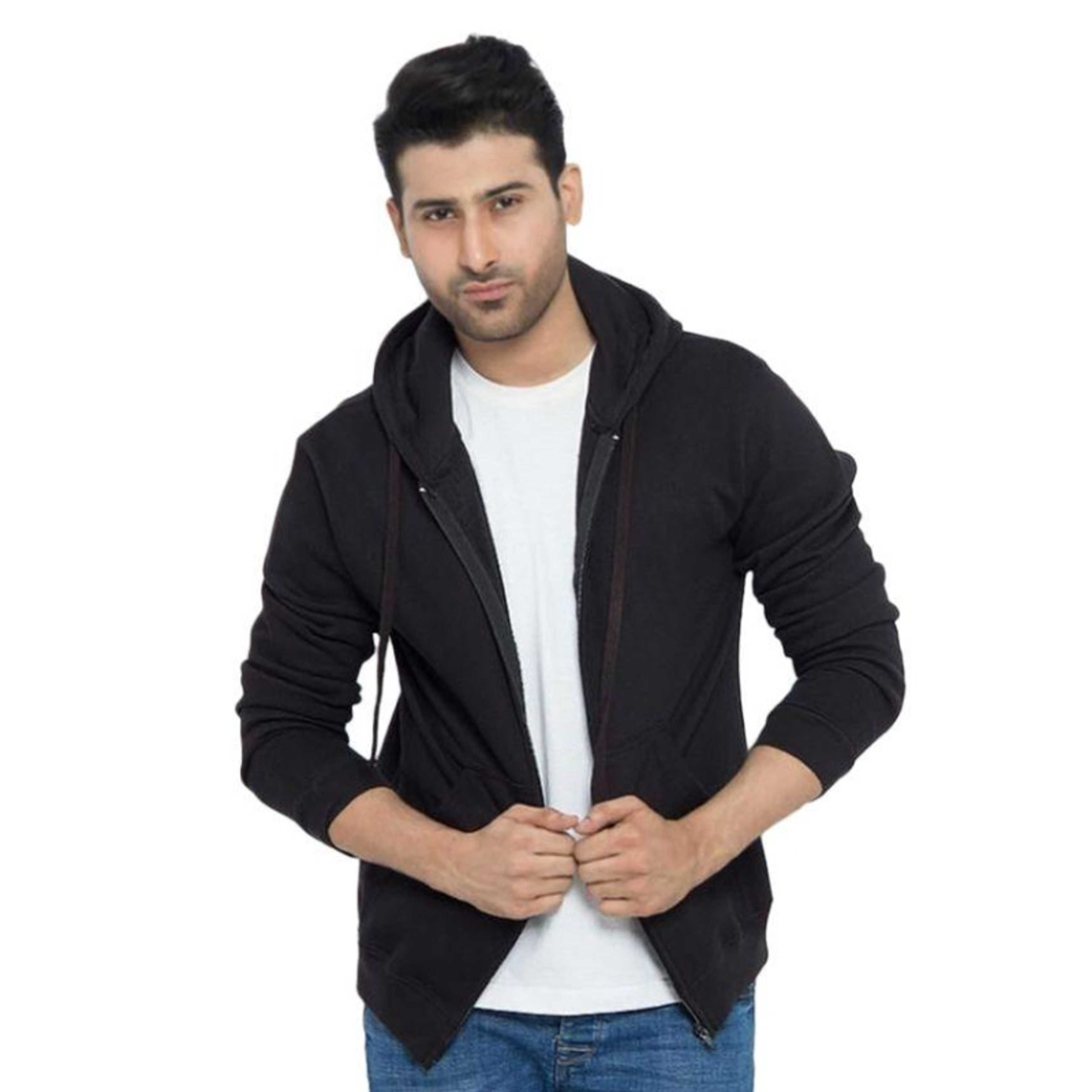 Black Fleece Hoodie for Men (New) - Product Main Image