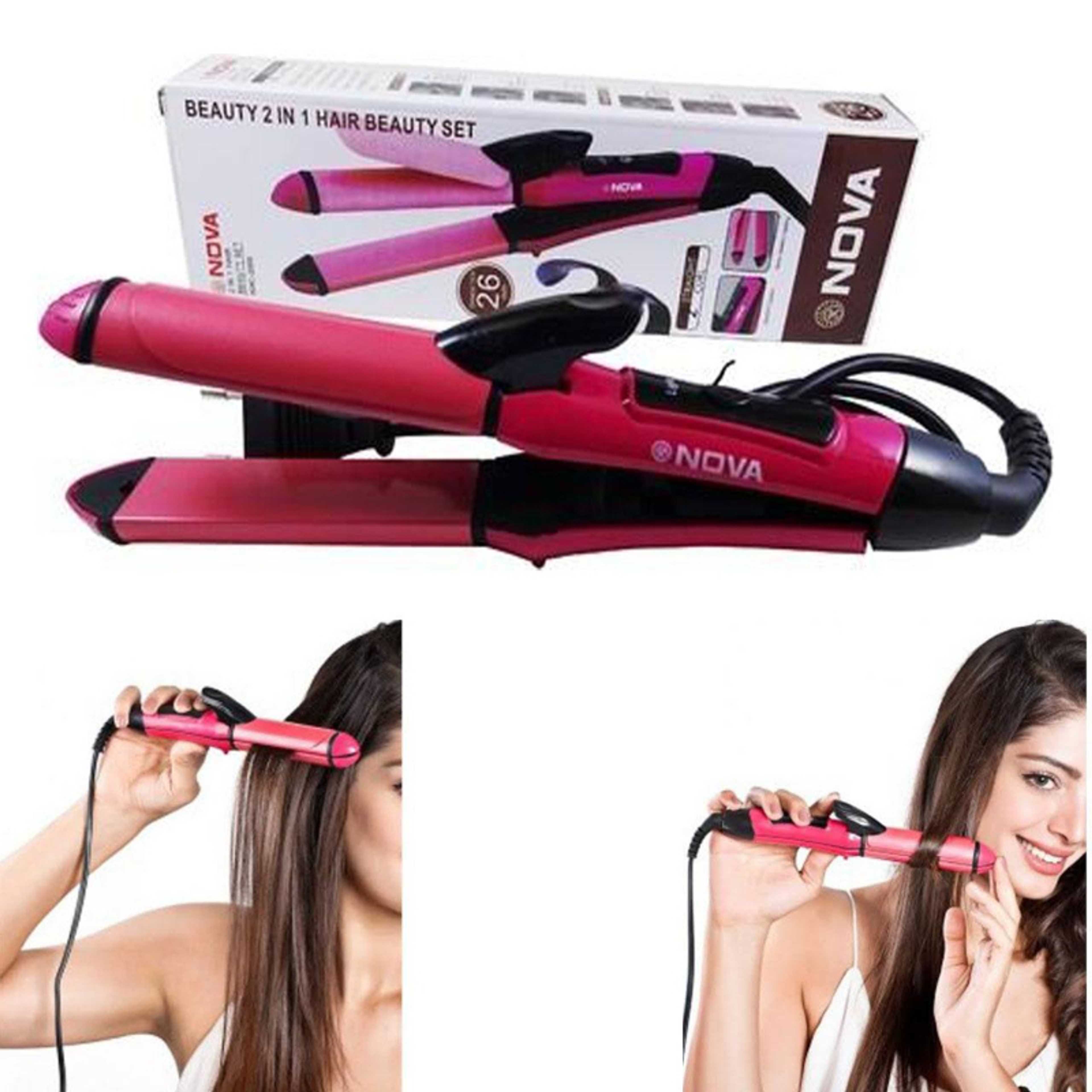 2 in 1 Hair Straightner Plus Curler - Product Main Image