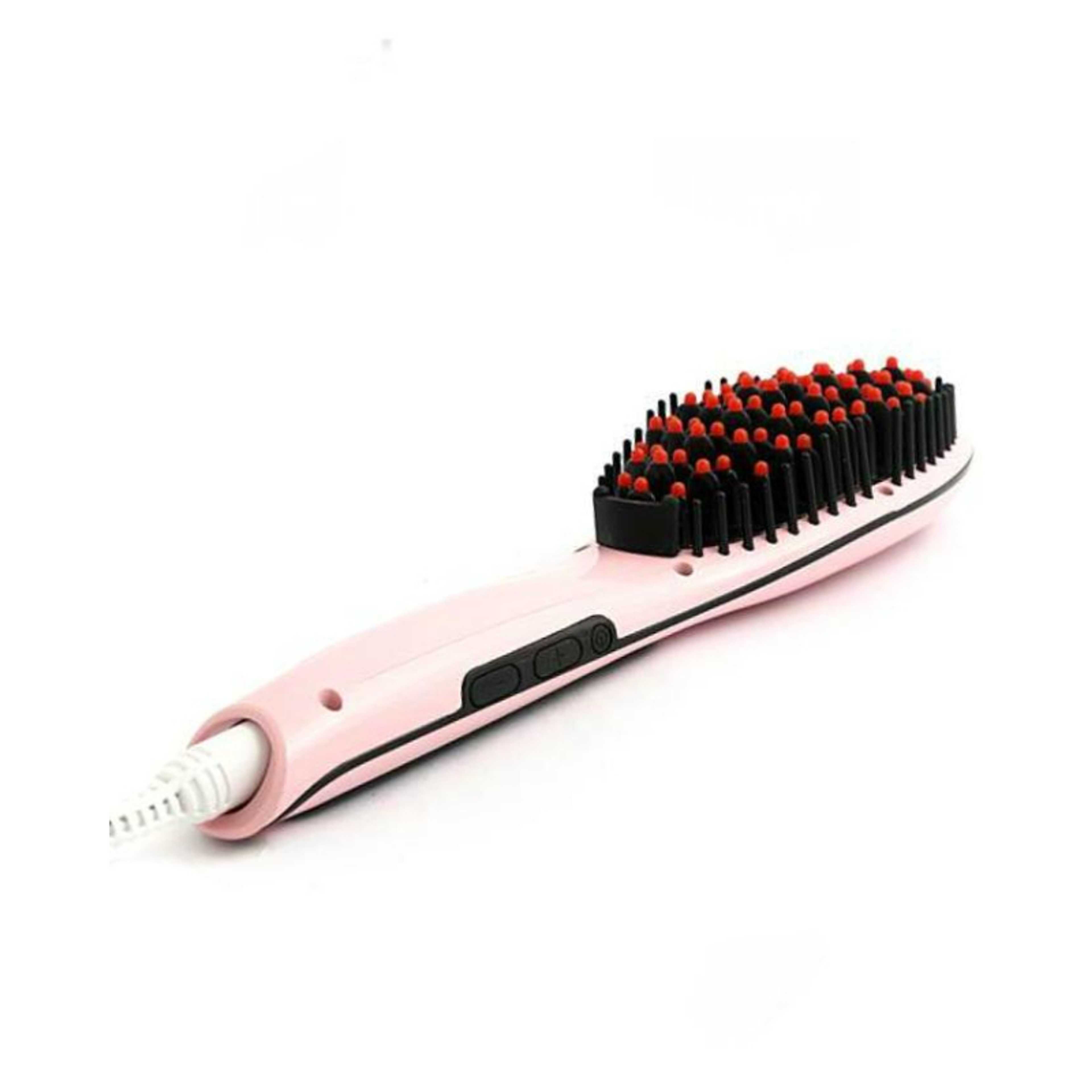 HQT906 - Digital Hair Straightner Brush - Pink - Product Main Image