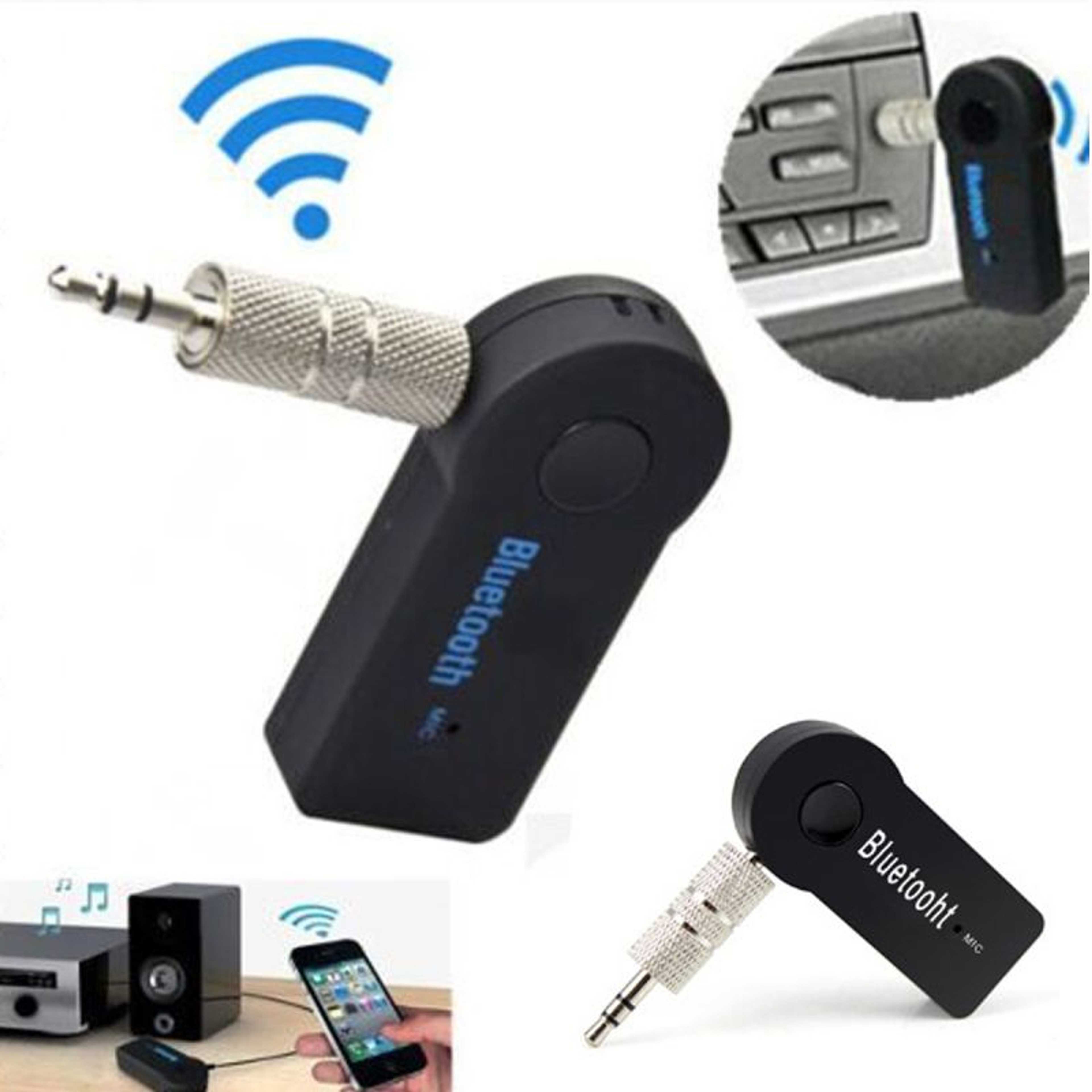 Pack of 2 - Car Bluetooth Transmitter Aux Bluetooth Audio/Music Receiver - Black