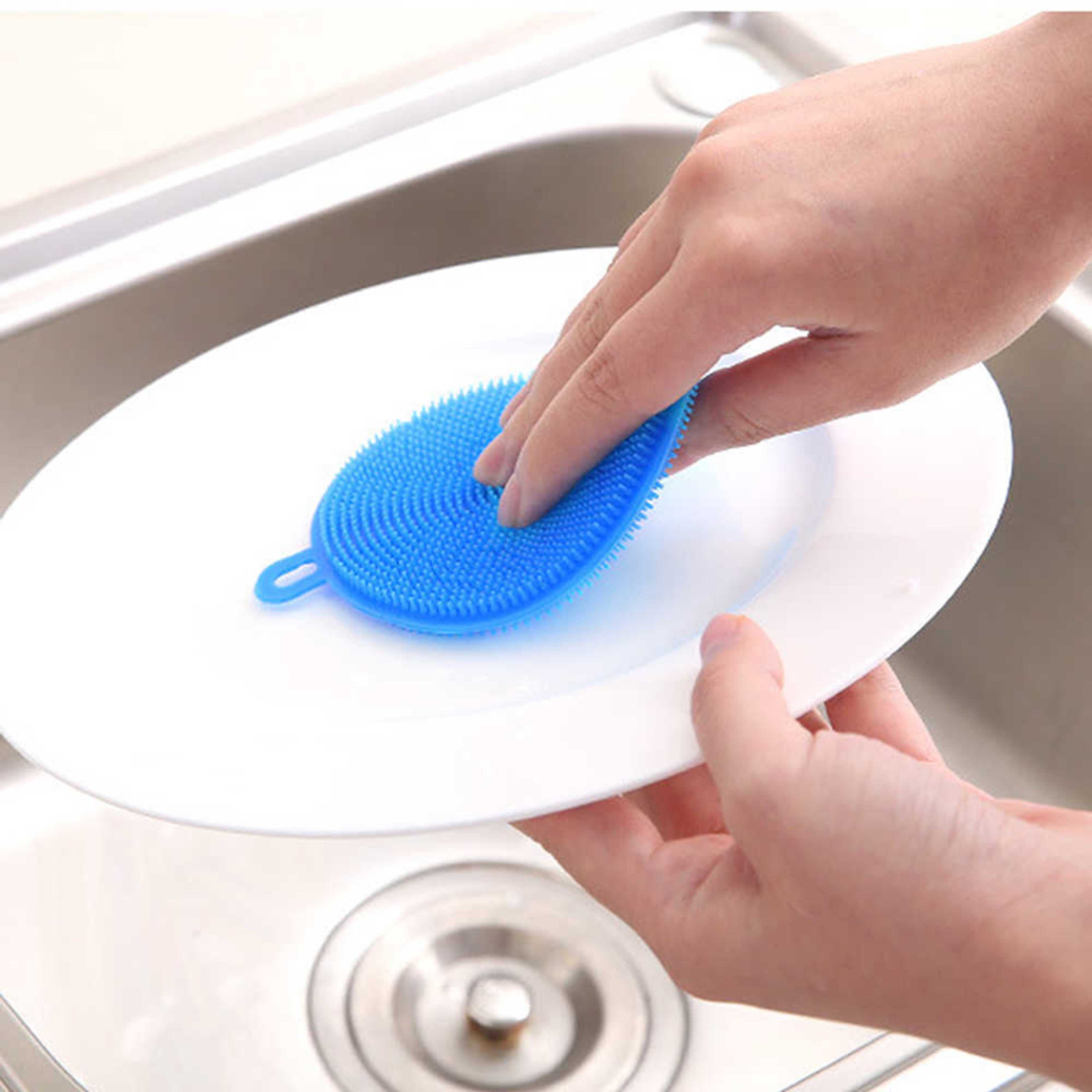 Double Side Silicone Kitchen Cleaning Brush Dishwasher Sponges