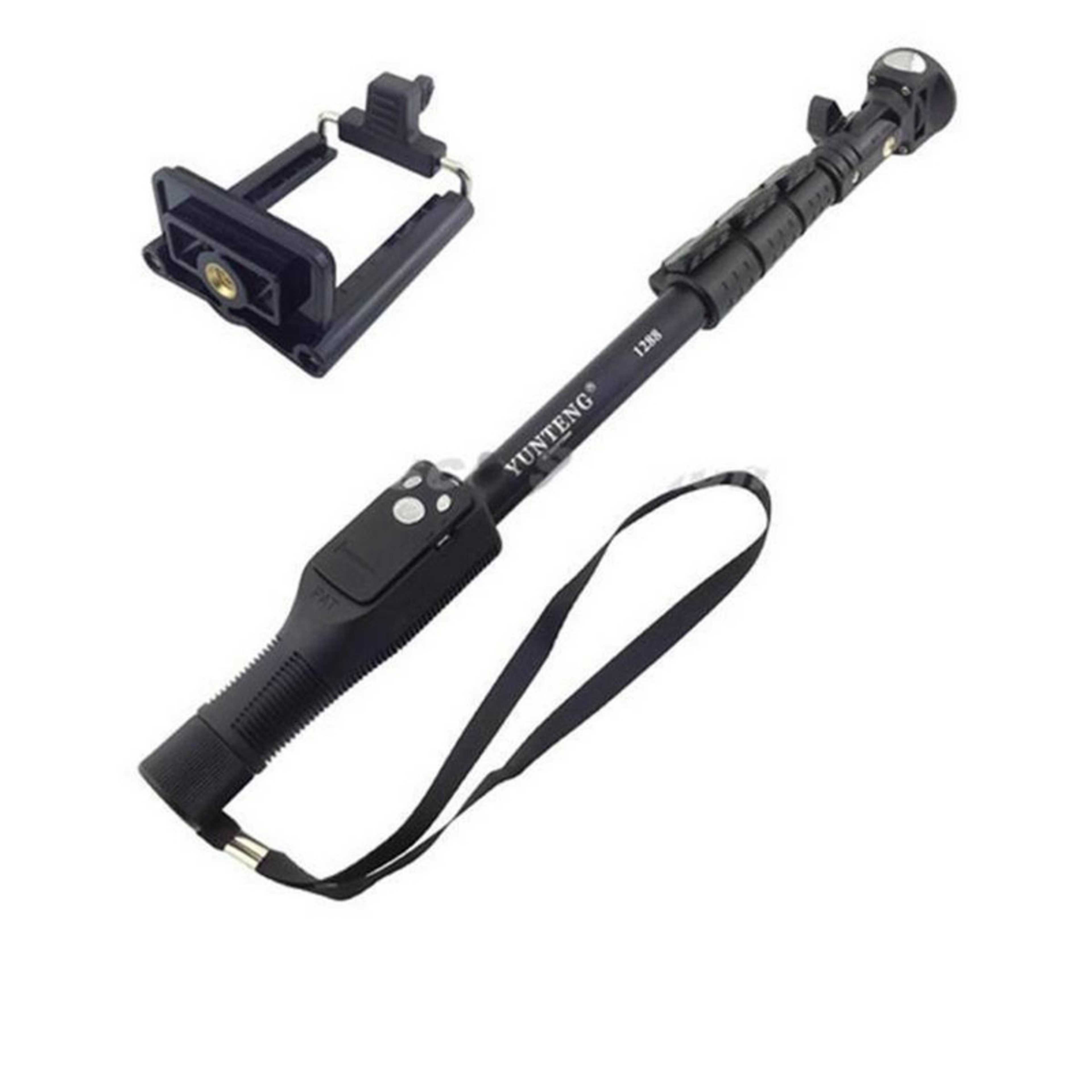 YT-1288 - Professional Selfie Stick With Bluetooth Shutter - Black