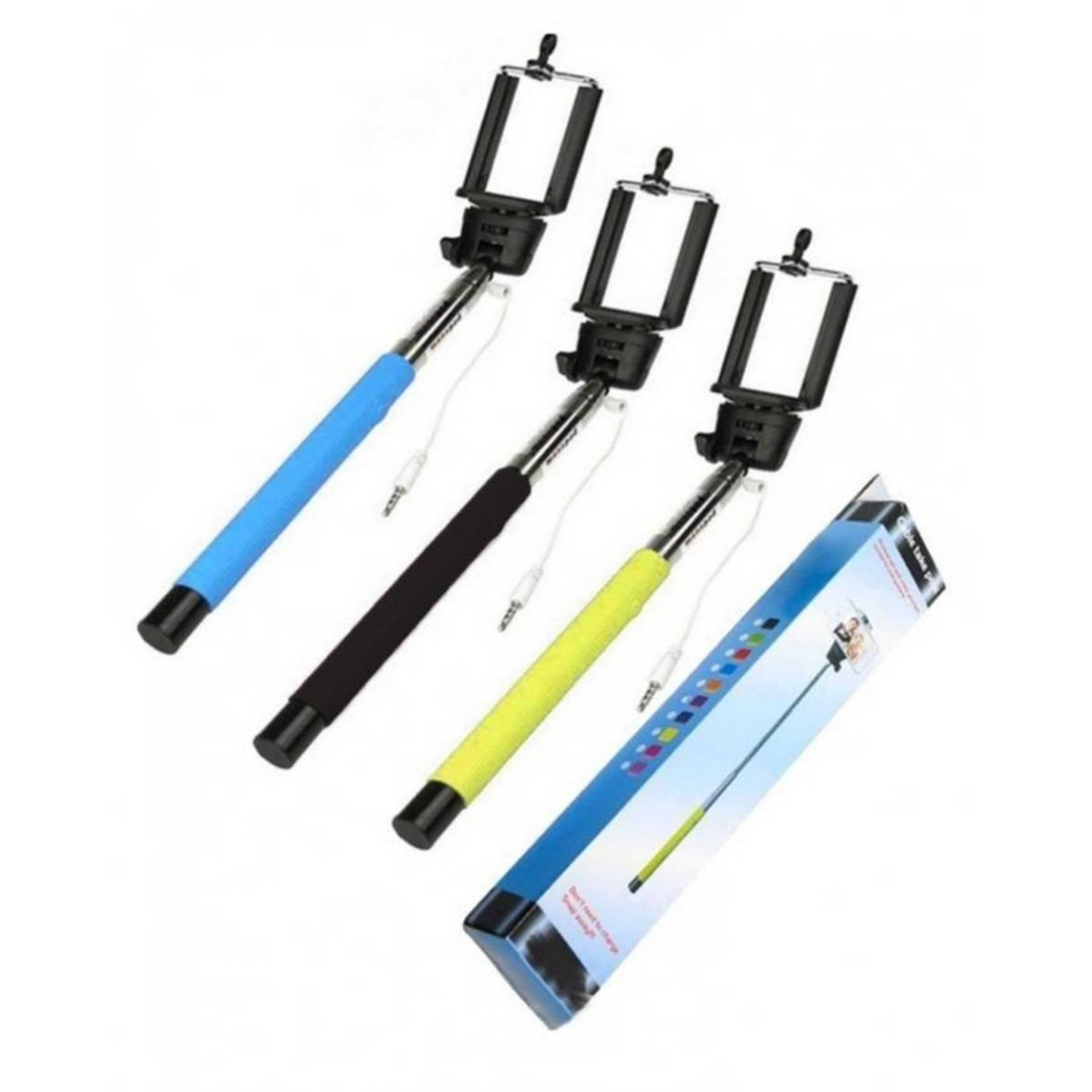 Pack of 3 - Wired Selfie Stick - Multicolor