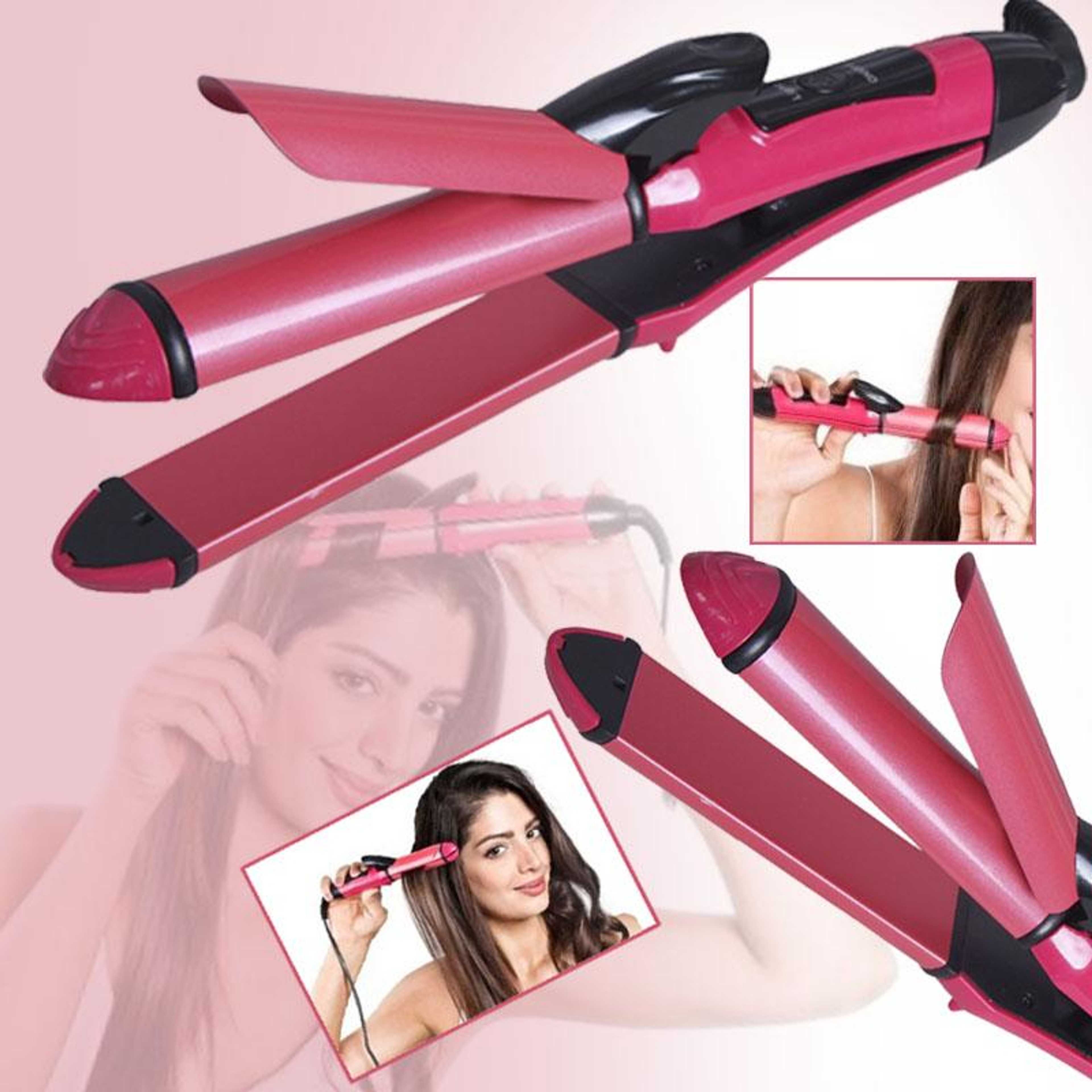 2 IN 1 HAIR BEAUTY SET CURLER AND STRAIGHTENER
