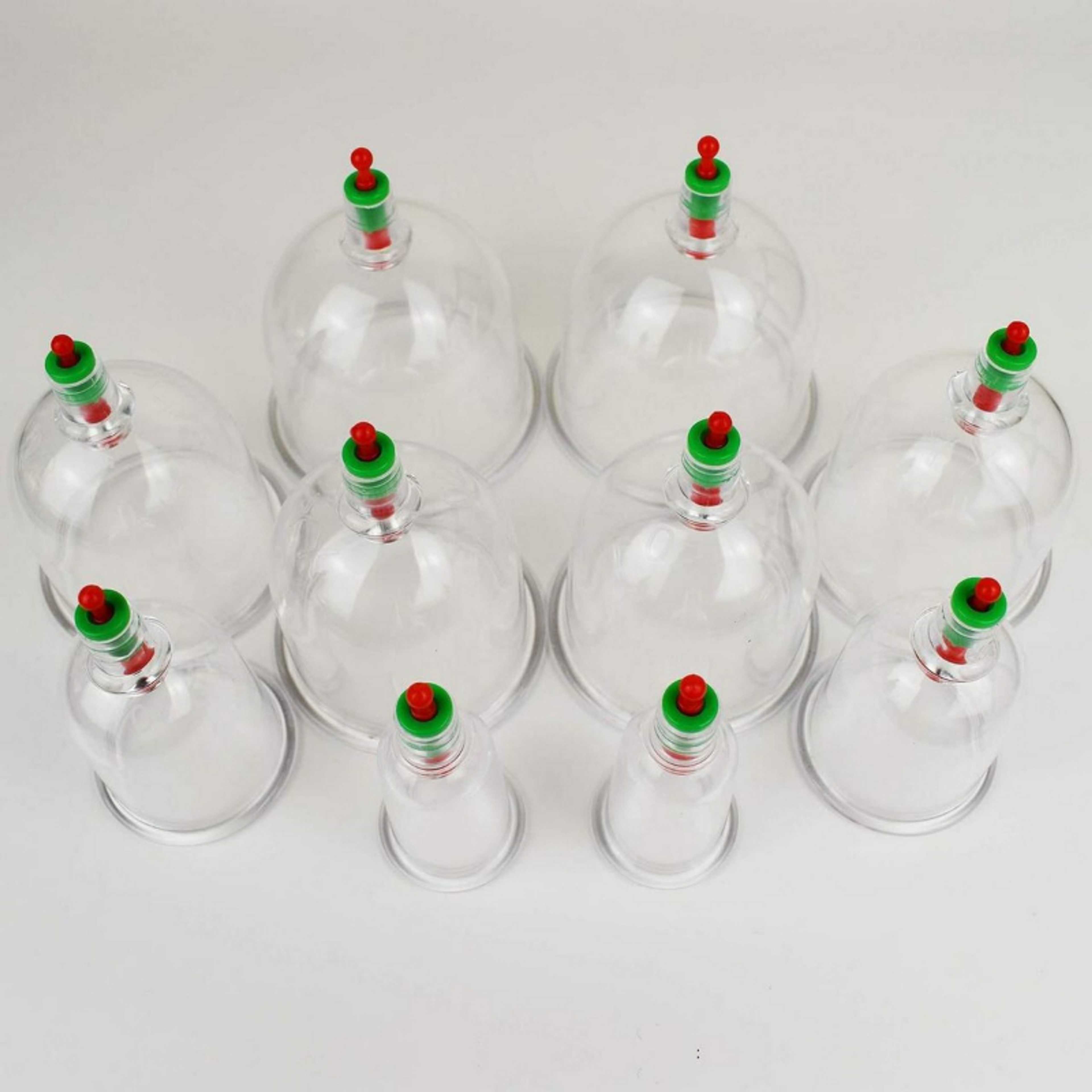 Hijama Cup Kit of 12pcs cups Cupping Therapy Plastic Cups Kit 3 pcs of every size