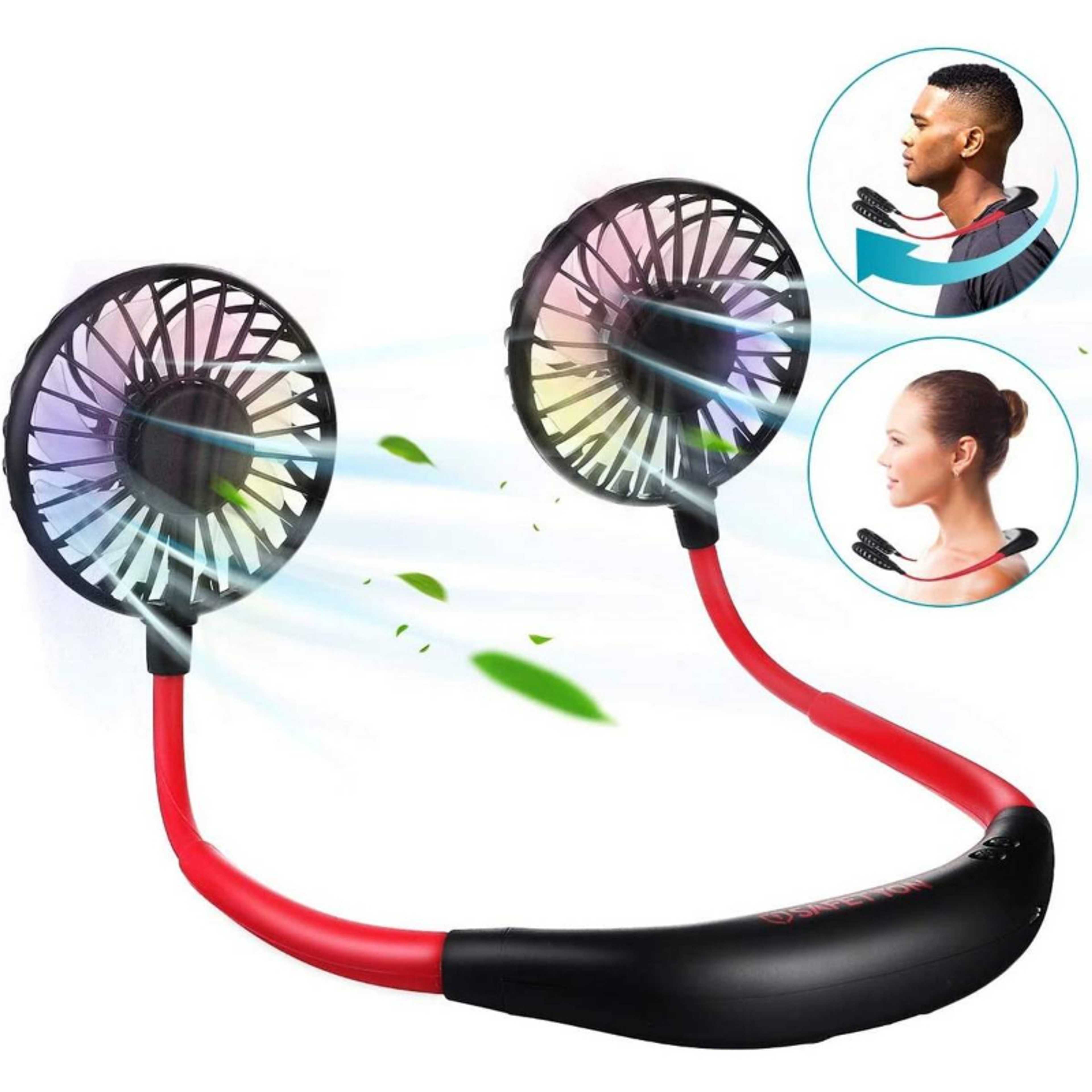 New Arrival Hanging Neck Fan Folding Handheld Fan Wearable Portable Neckband Mini Fan with USB Rechargeable for Traveling Outdoor Indoor