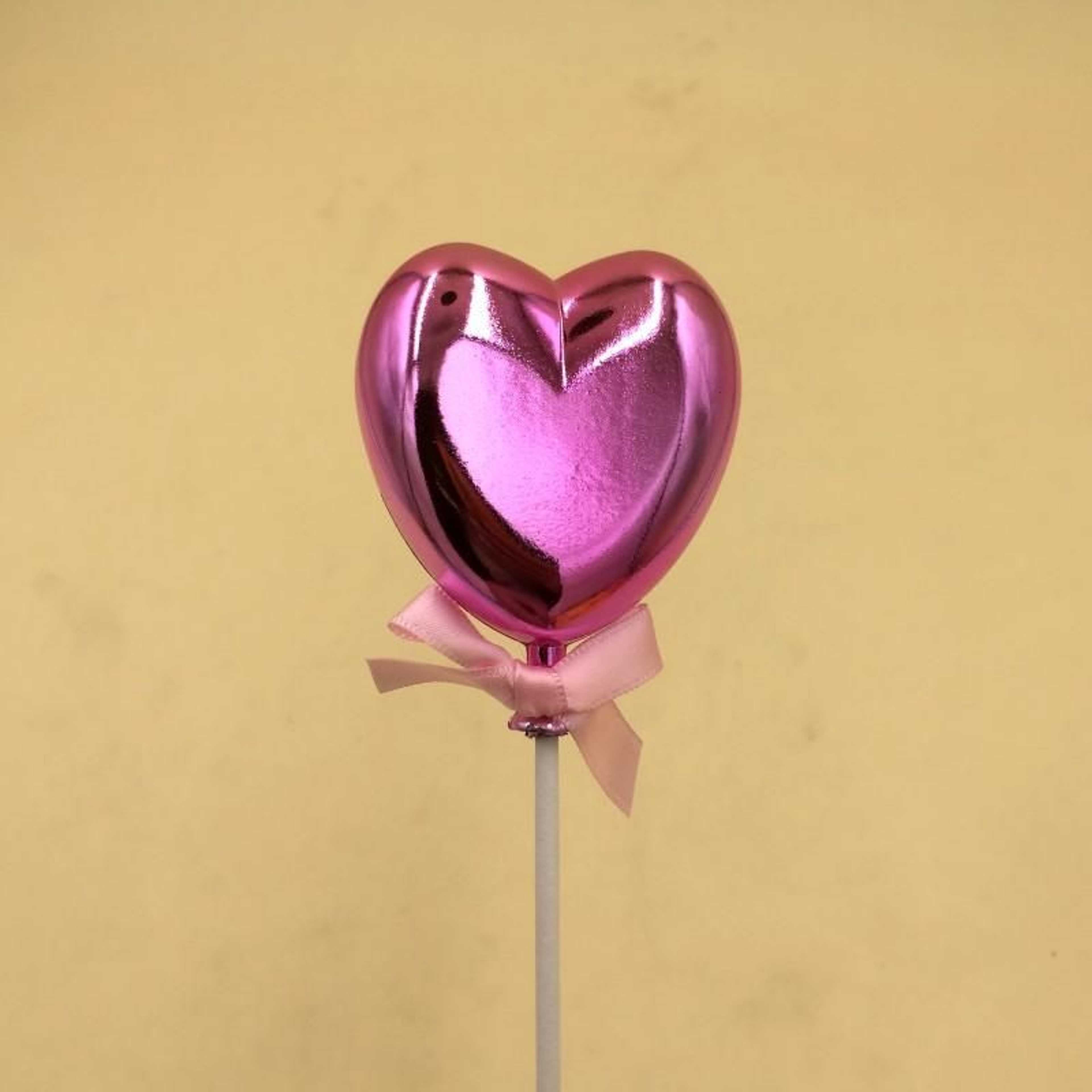 1 Pc Plastic Material Heart Shape Mini Cake Topper Stick - Product Main Image