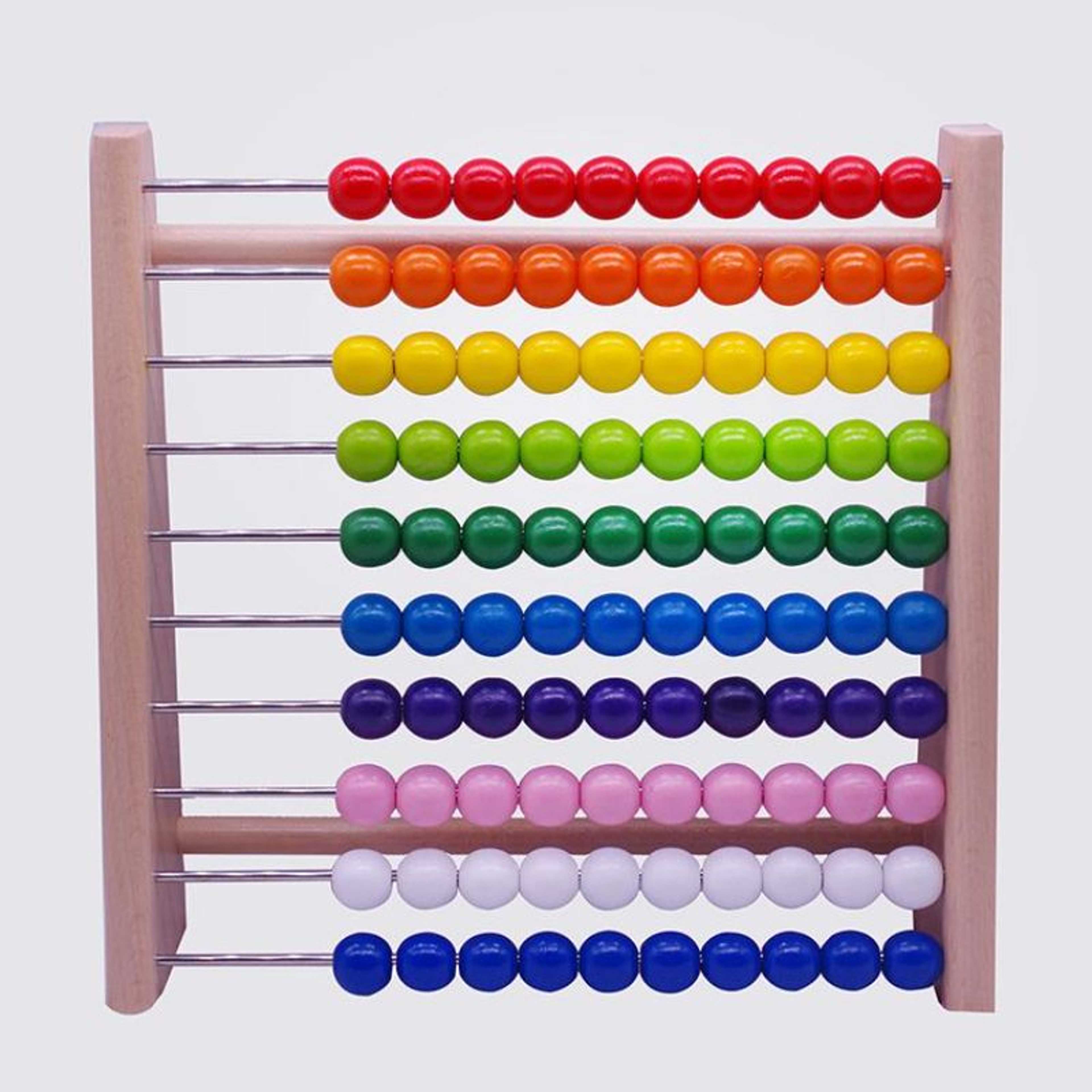 Wooden Abacus Counting Learning Frame With 100 Beads For Kids Early Educational Toys