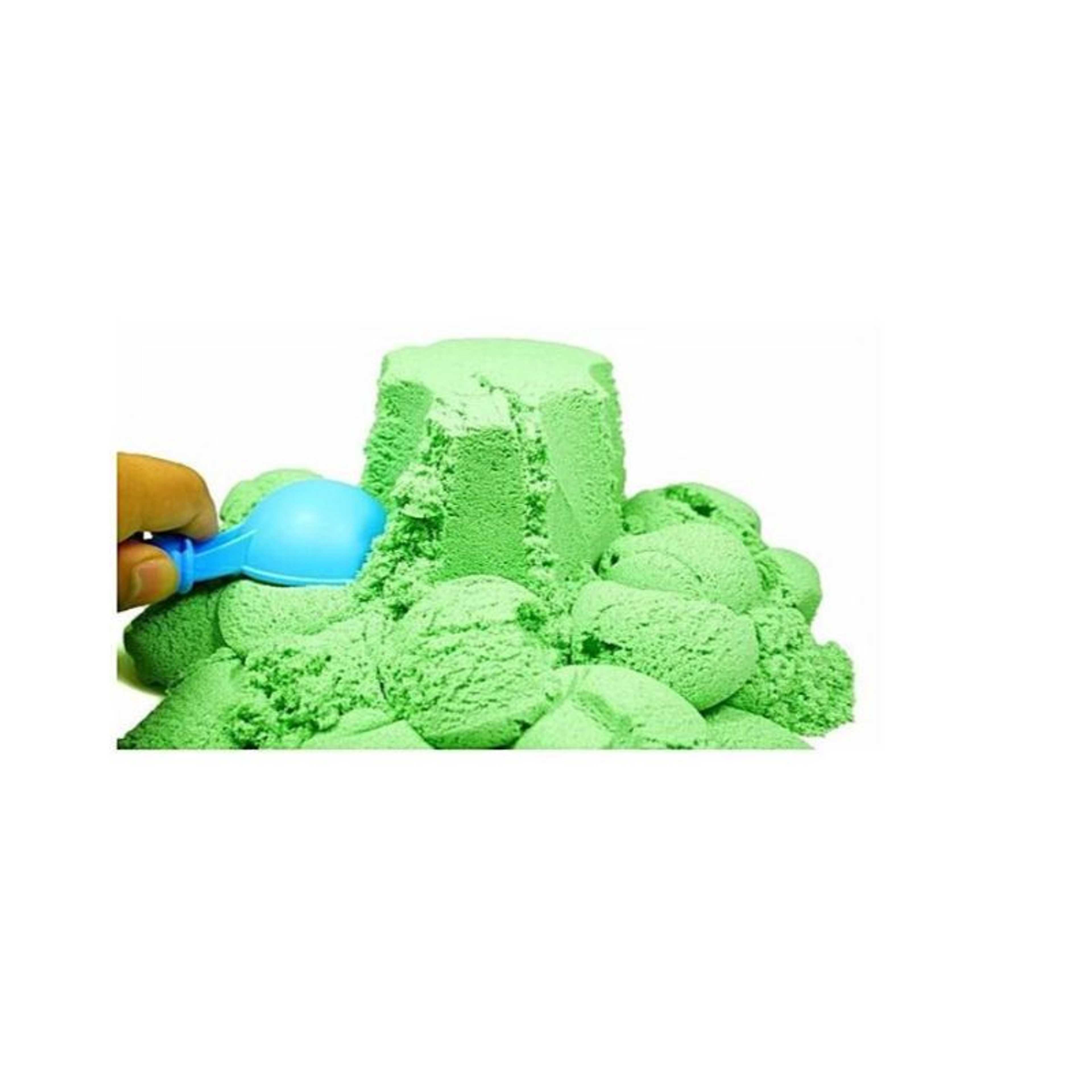 0.5 KG Green Kinetic Sand Pouch For Kids with FREE Castle Molds