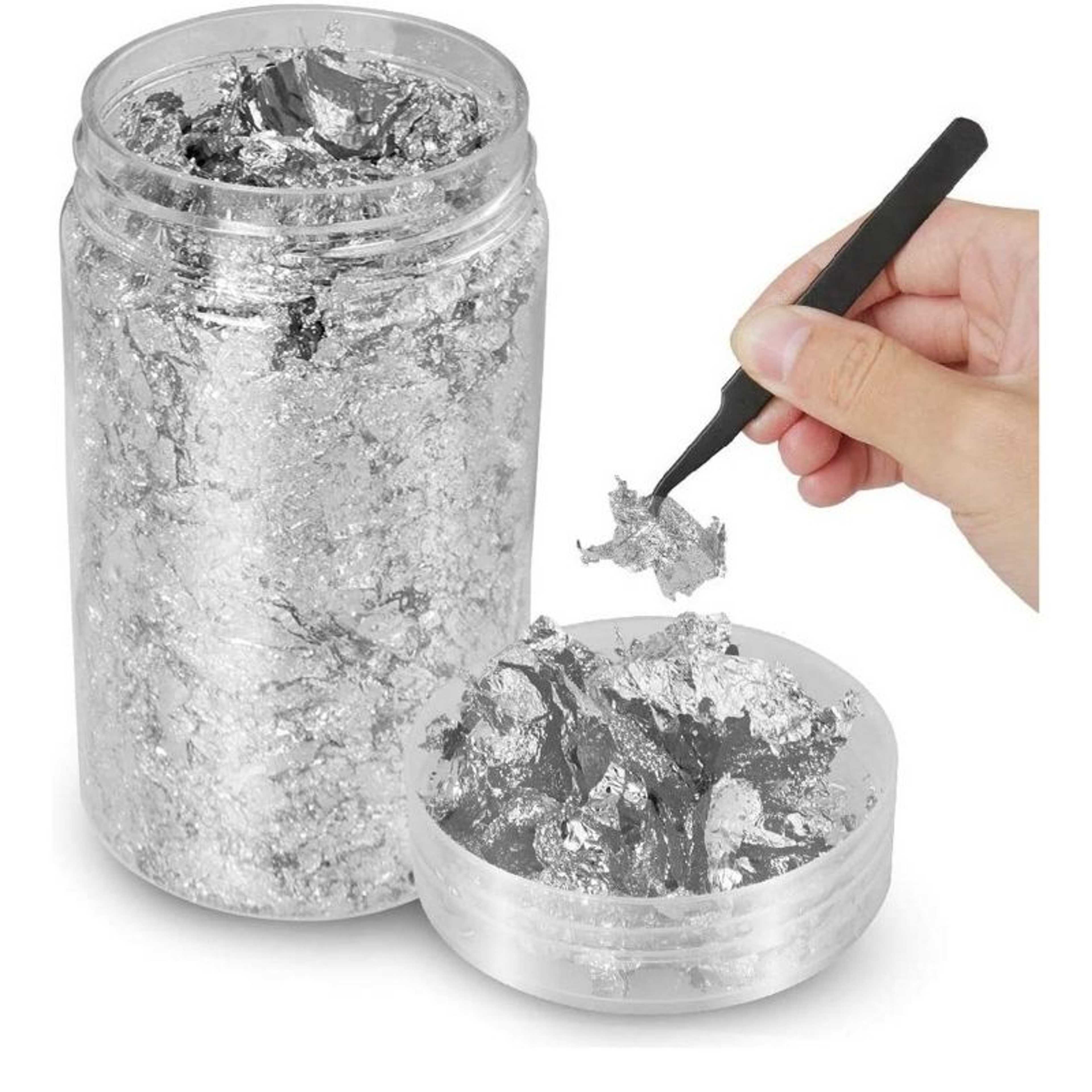 Multipurposed Foil Flakes for Resin Metallic Leaf Crushed Foil for Nails, Painting, Crafts, Slime, Painting and Resin Jewelry Making - Crushed Foil Container 2gm