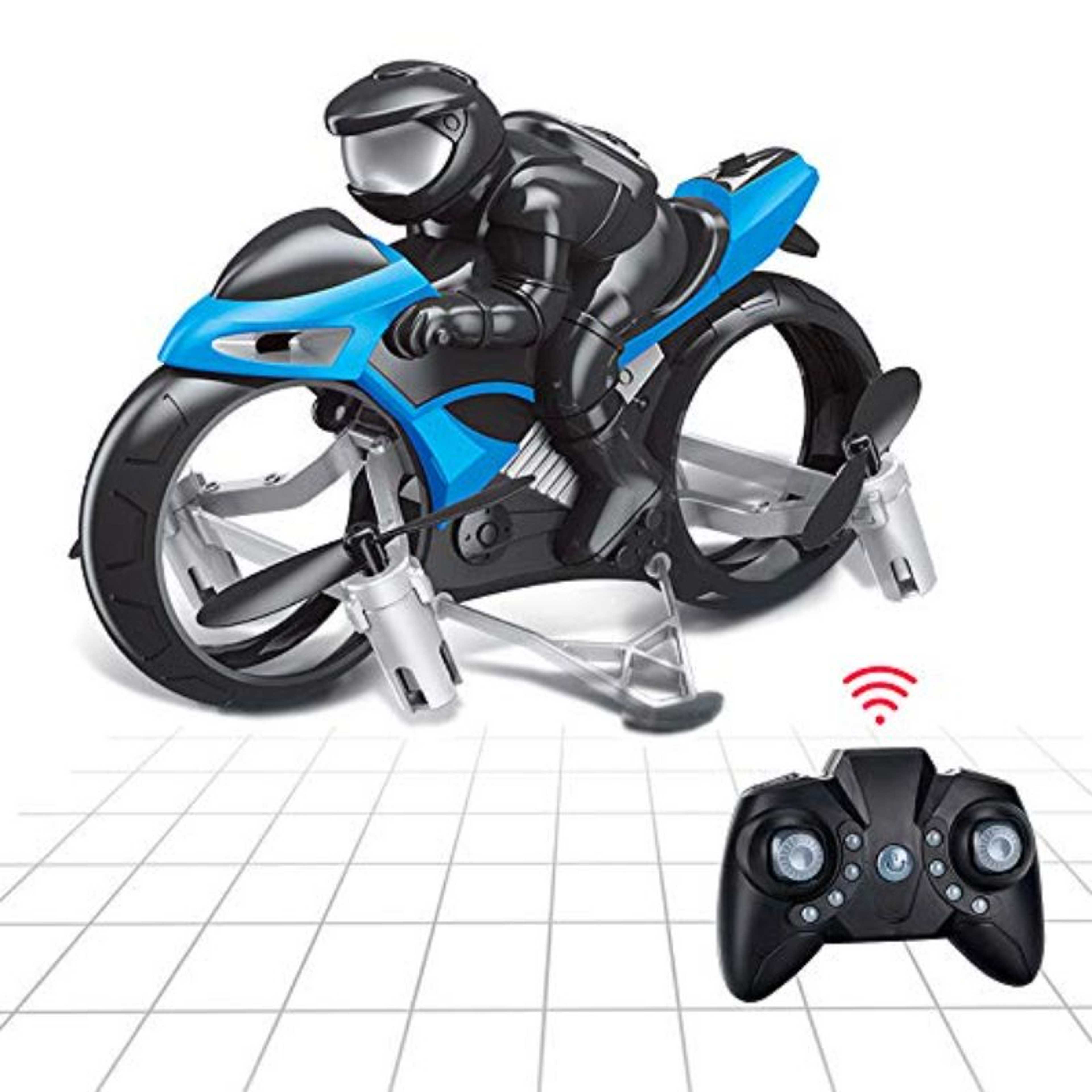 Remote Control Flying Motorcycle RC Drone, 2.4GHz 2in1 Land & Air Headless Mini Quadcopter Drone Motorbike