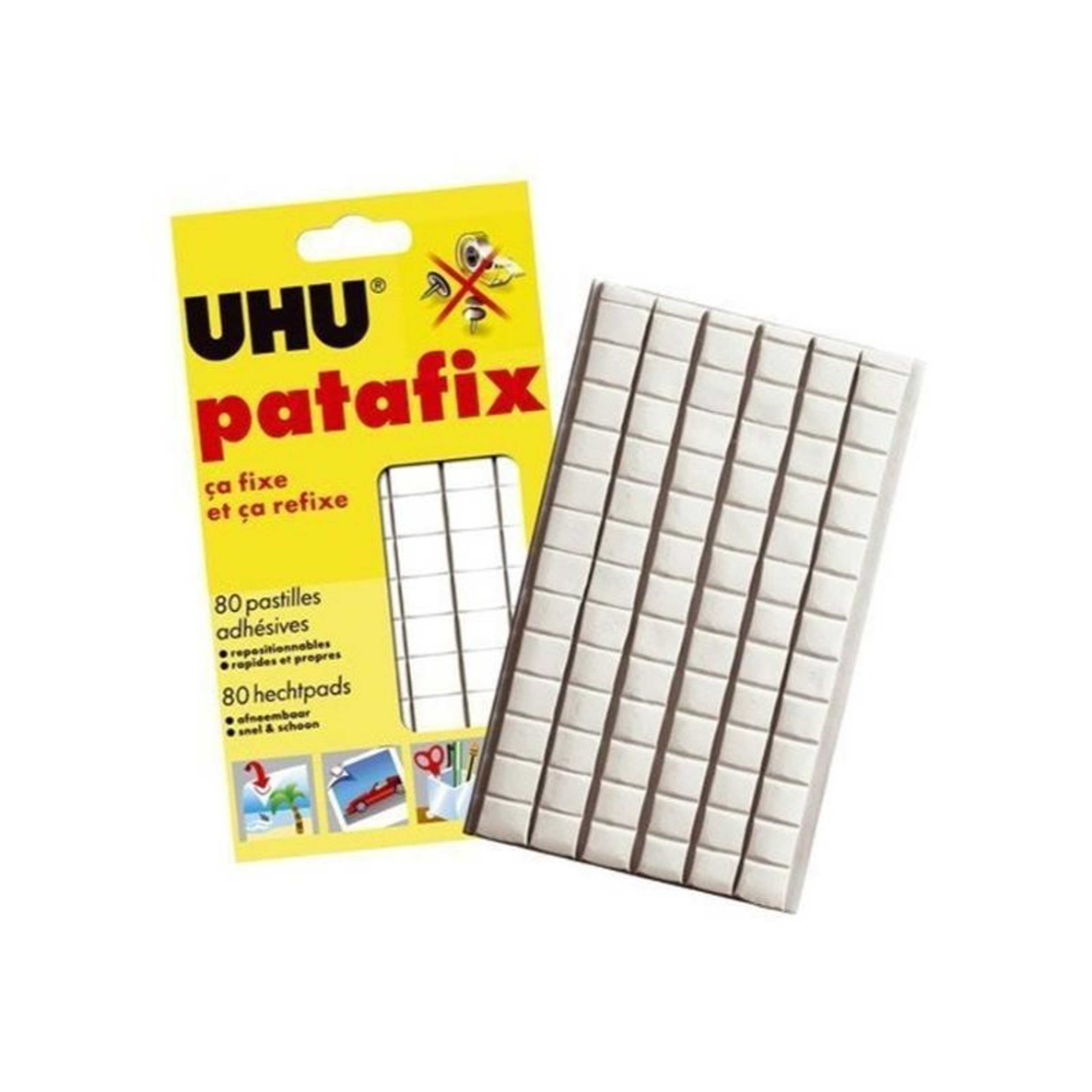 (UHU) Patafix Glue Pad Removable Reusable White 80 pads
