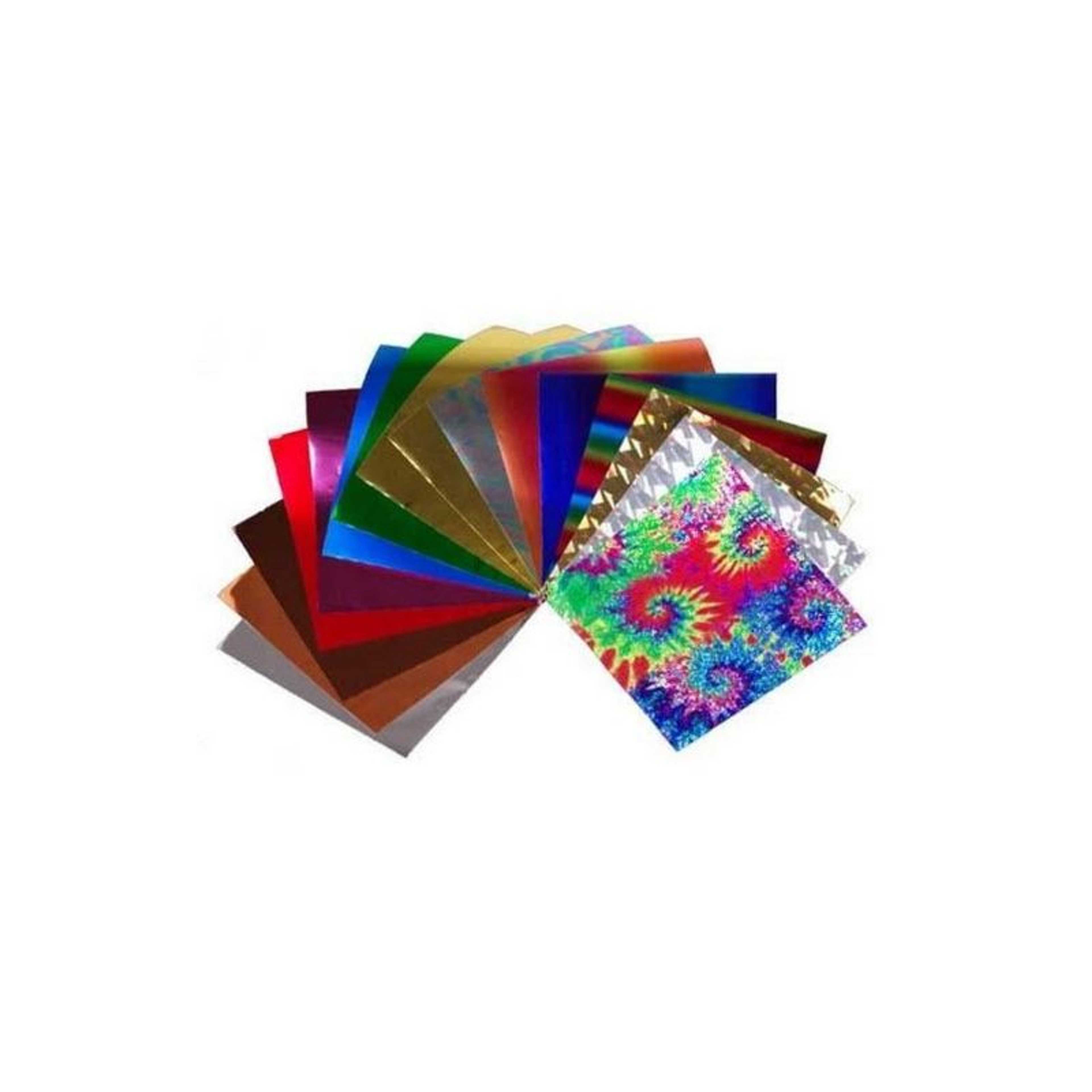 Pack Of 10 - Assorted Design A4 Holographic Foil Card