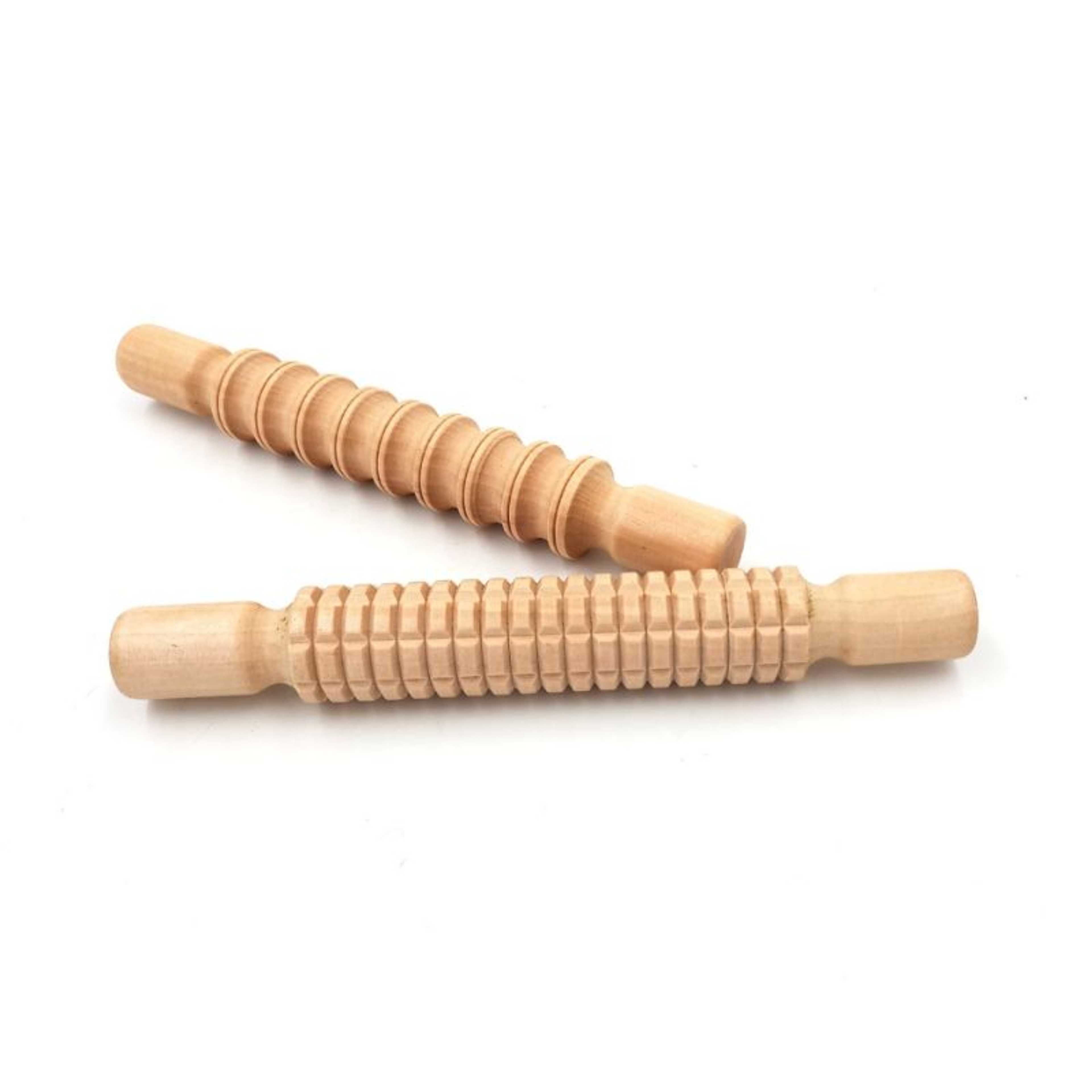 Assorted Design Textured Wooden Rolling Pins for Arts & Crafts(1 Piece)