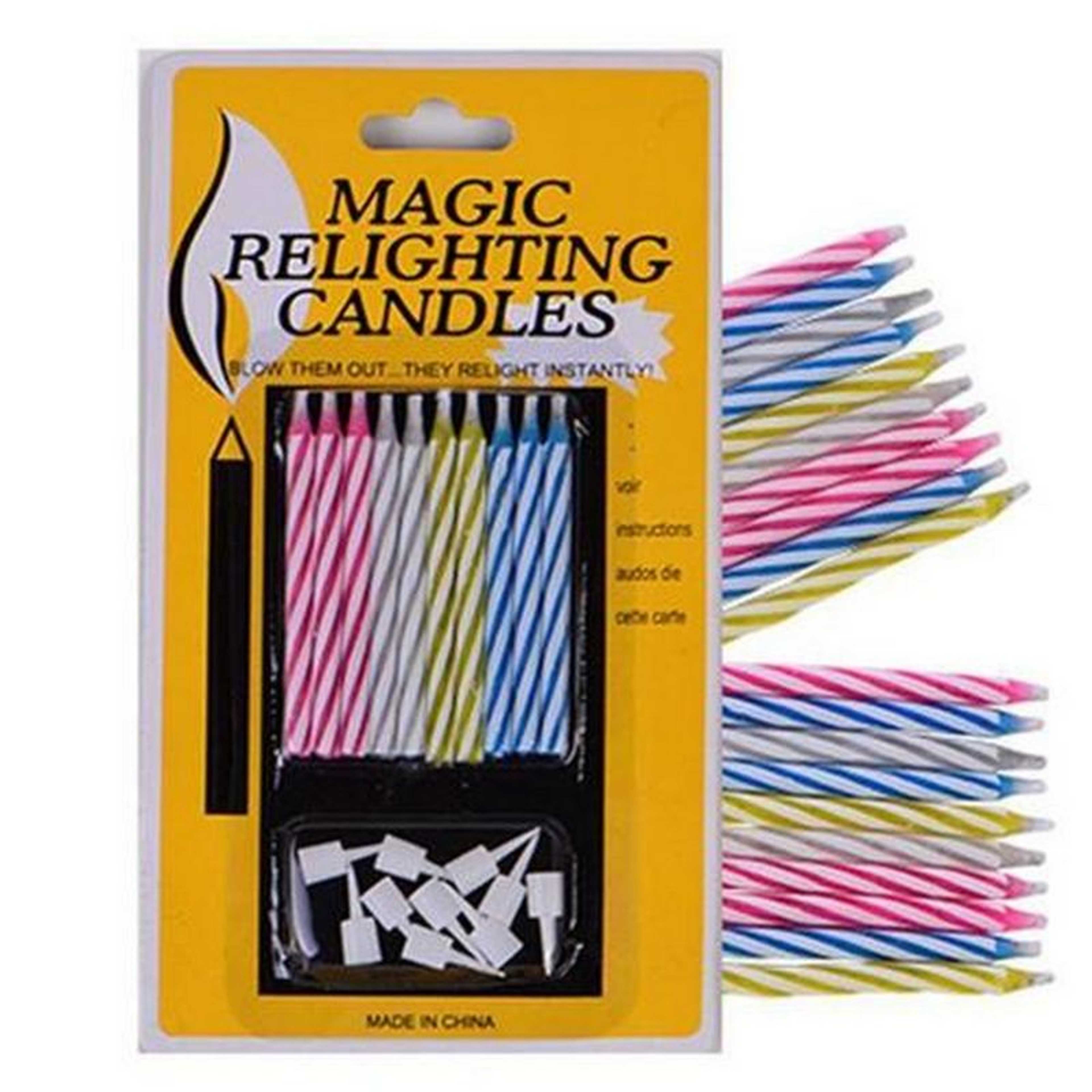 Magic Relighting Candles (Pack of 10 Candles) for Birthday & Parties,-(K.S.) - Product Main Image