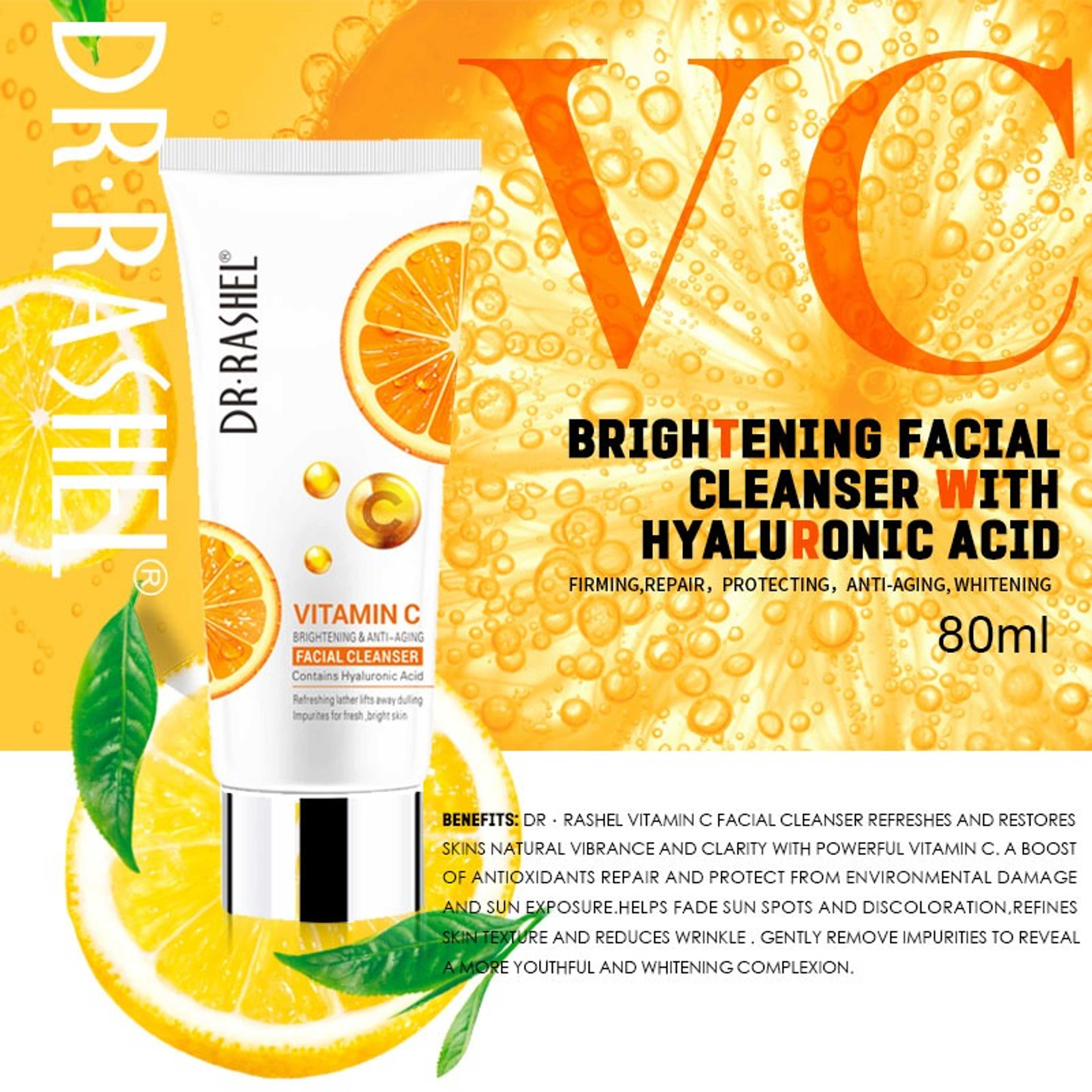 Dr Rashel Vitamin-C Brightening Facial Cleanser With Hyaluronic Acid - 80ml