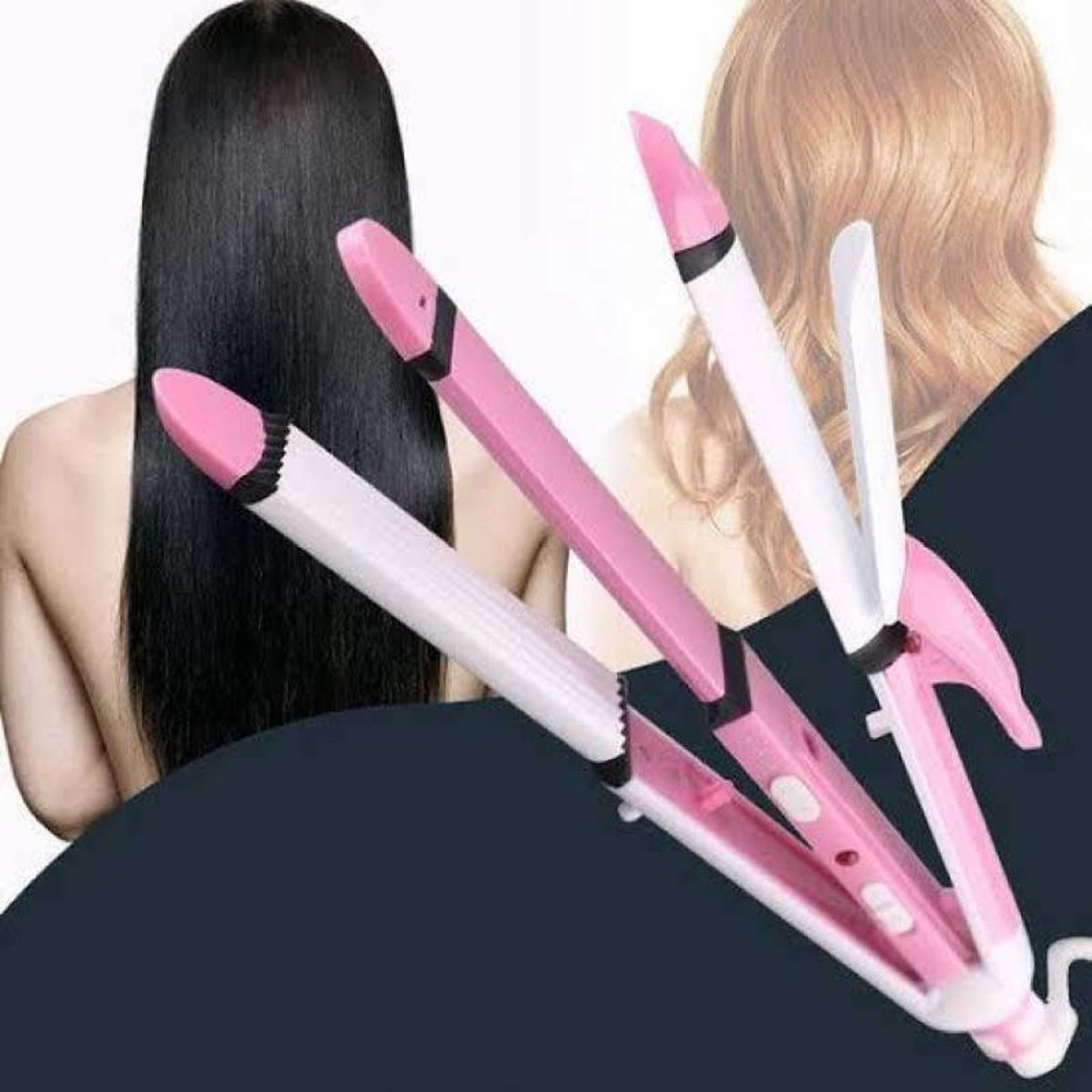 KM 1291 Professional 3 in1 Hair Straightener for women Hair Beauty Salon All in one Hair Fashion Styles