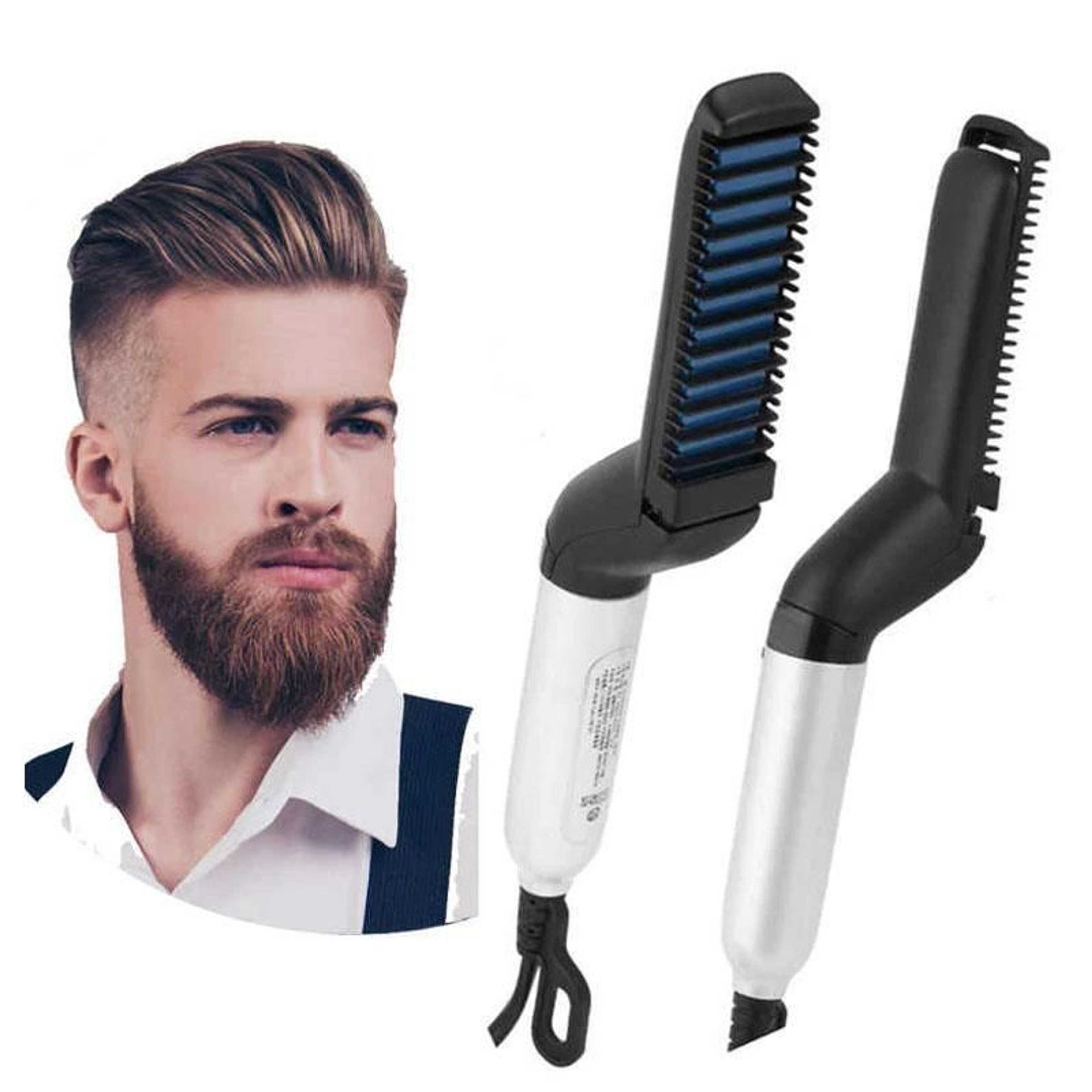 Styler for Men Professional Hair Modelling Comb Curling Iron Hair Volumize Flatten Side and Straighten Hair Curler