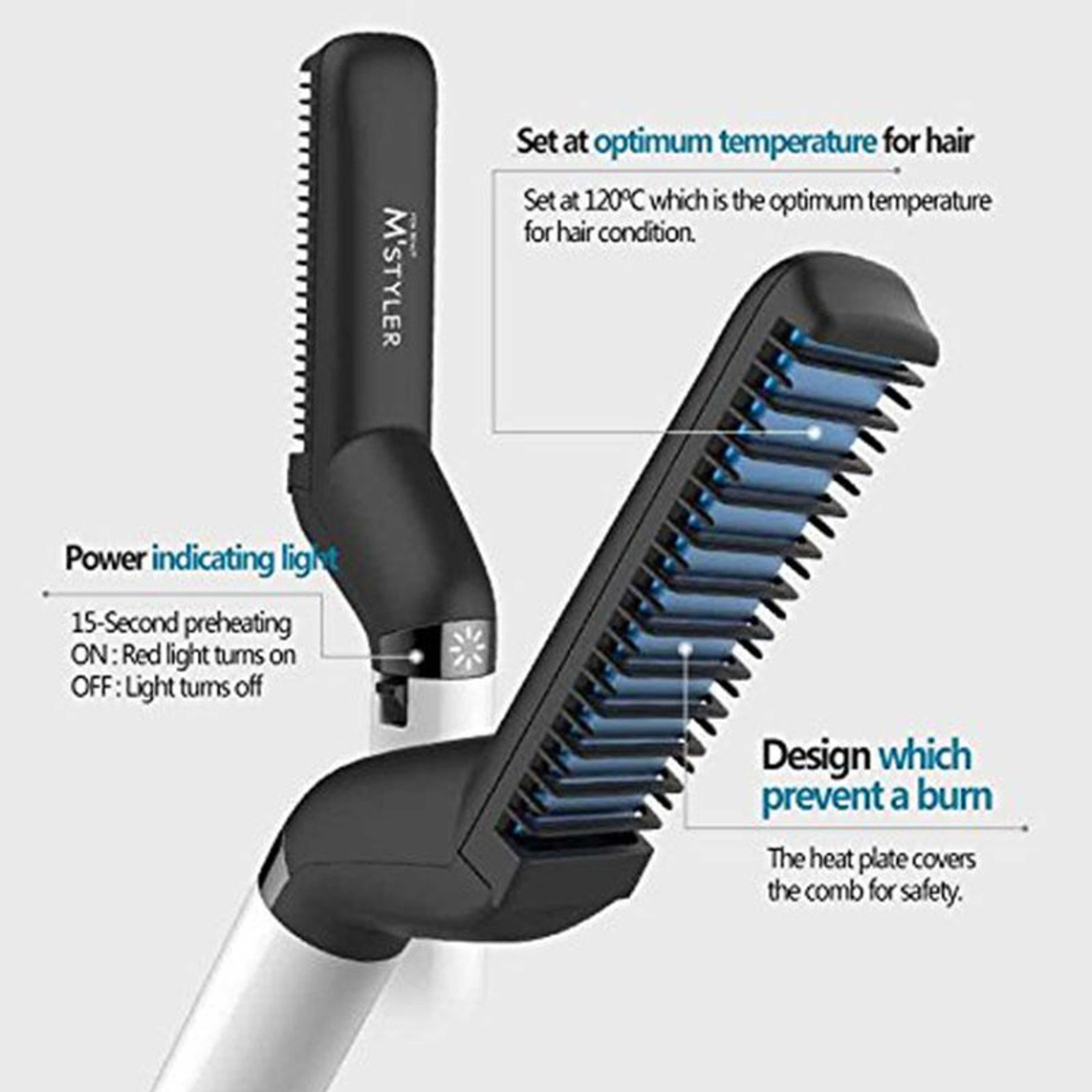 Get Handsome Discount On Modelling Comb Curler Straightener Hot Hair Ceramic-Iron Styling - Product Main Image