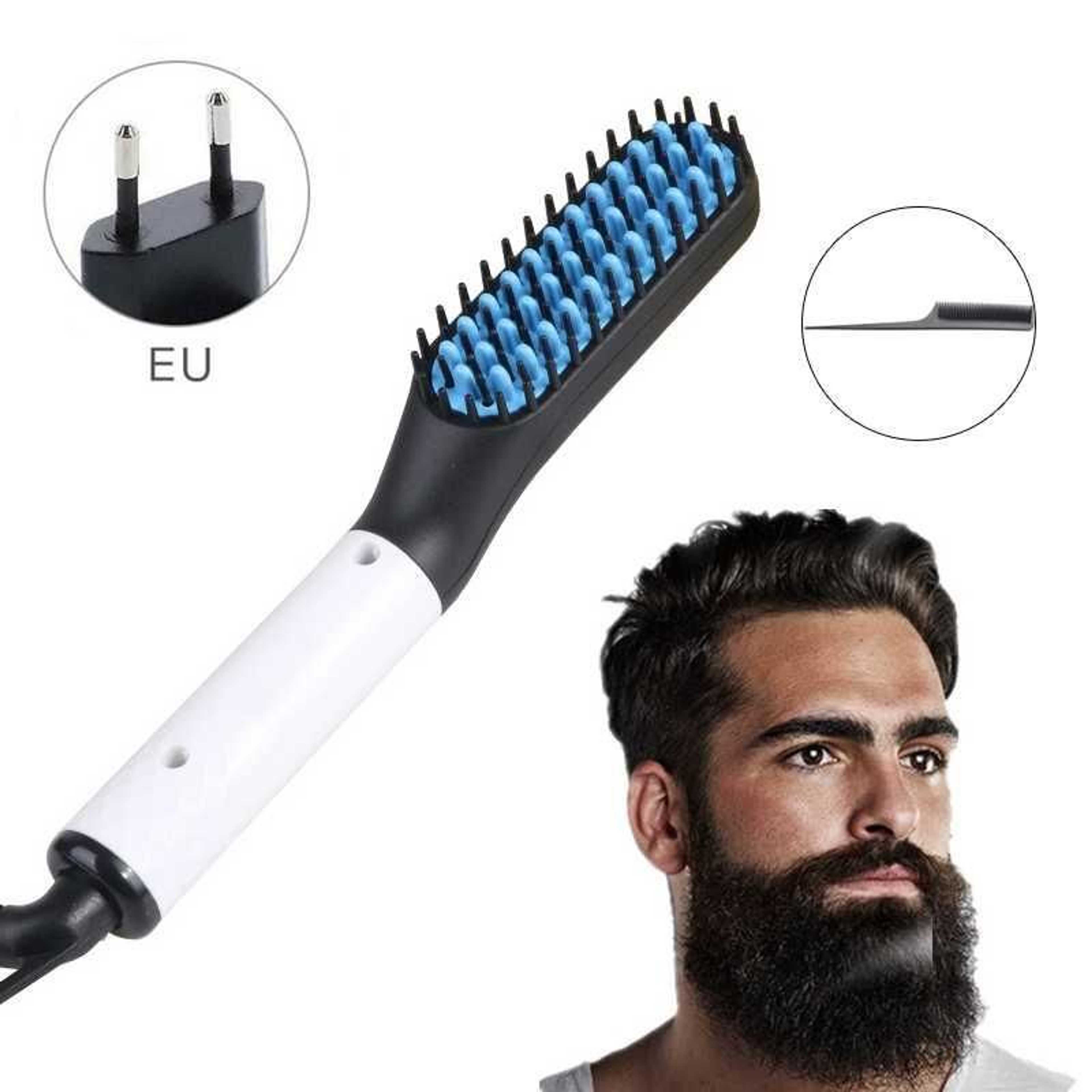 Professional Male Hair Curling Iron Modelling Comb Brush Hair Volumize Flatten Side And Straightener Curler Quick Styler For Men - Product Main Image