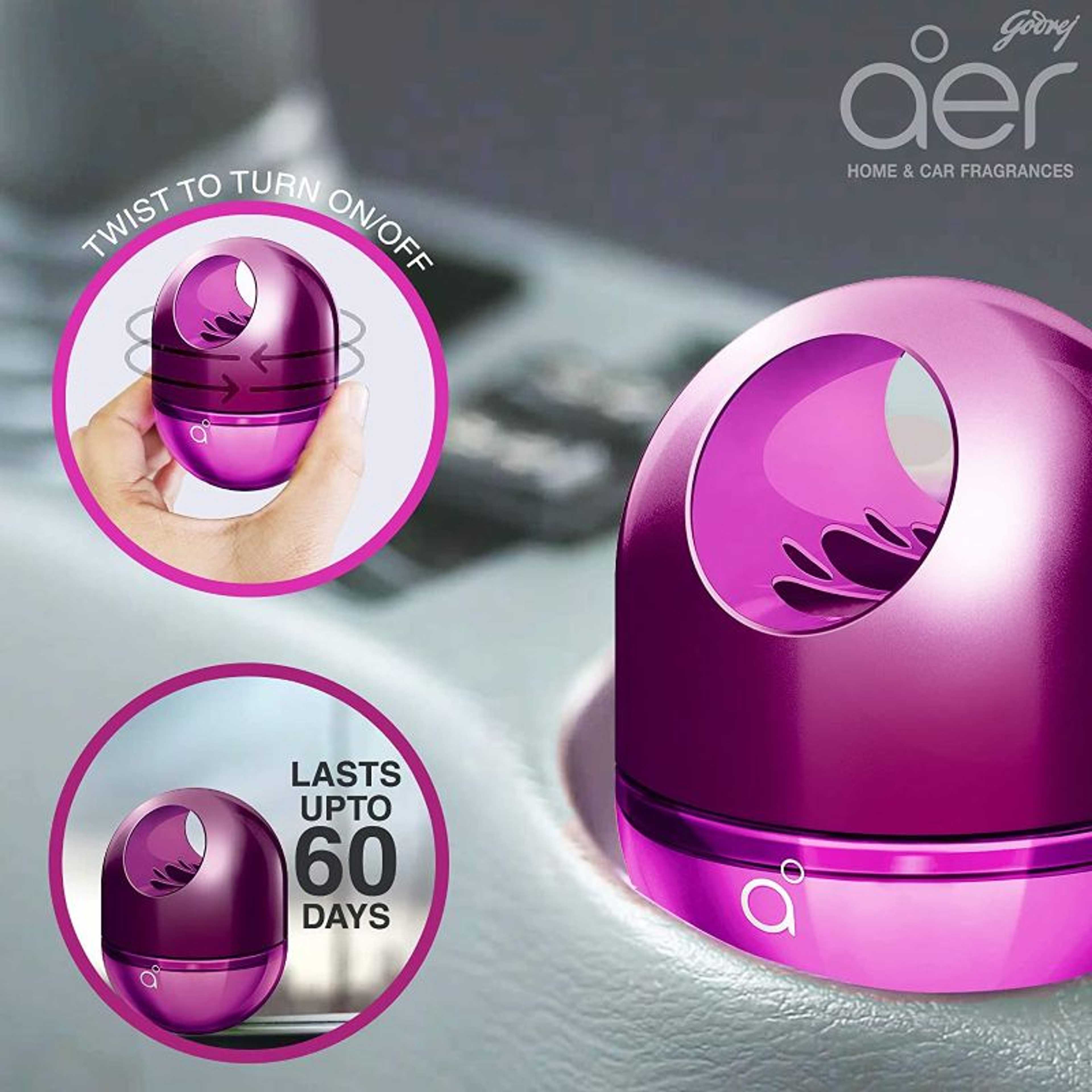Godrej Aer Twist Dispense Car Perfume ,purple 100ml - Product Main Image