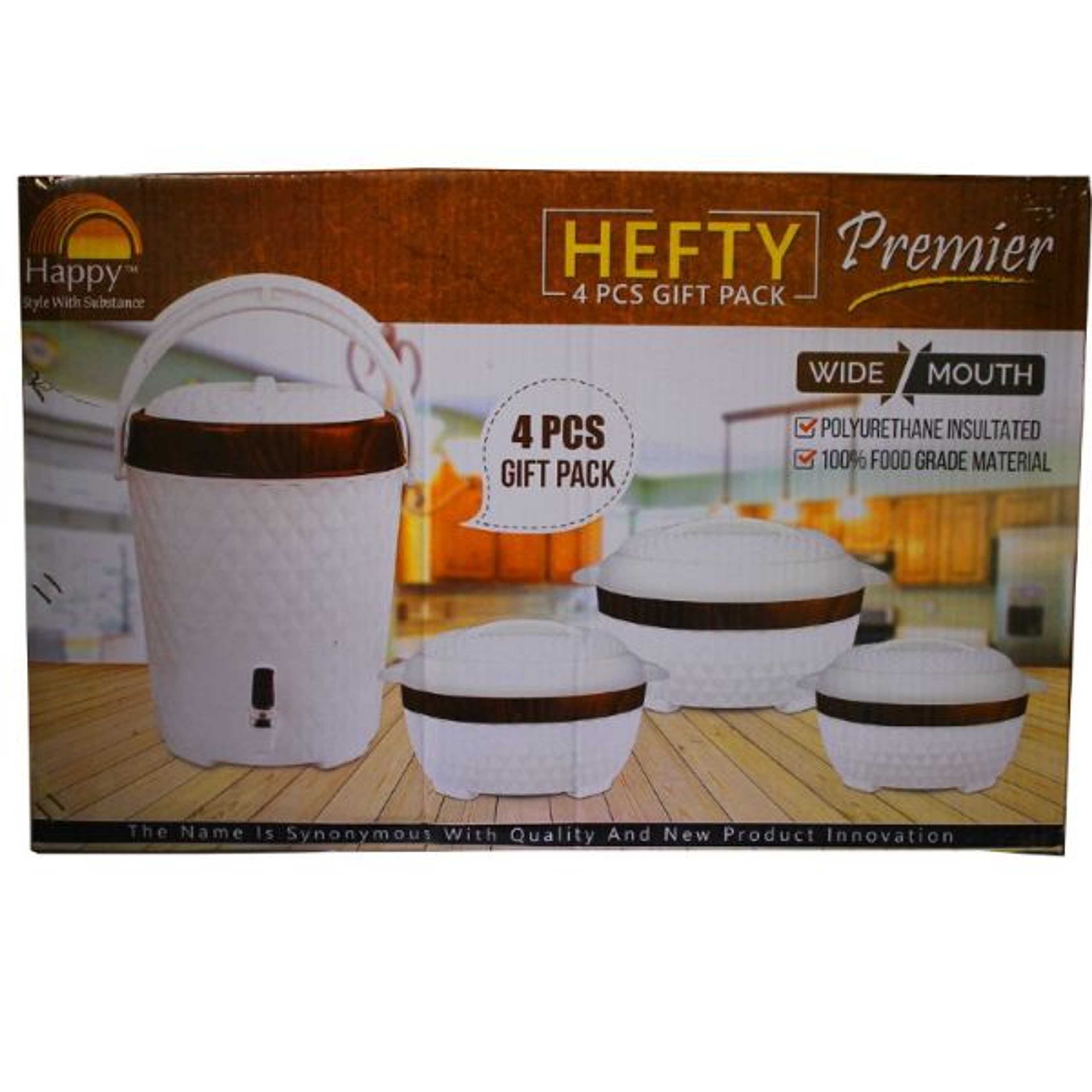 Hefty 4 pcs Gift Pack High Quality Cookware Keep both Hot ad Cool for home, kitchen picnic use - Product Main Image
