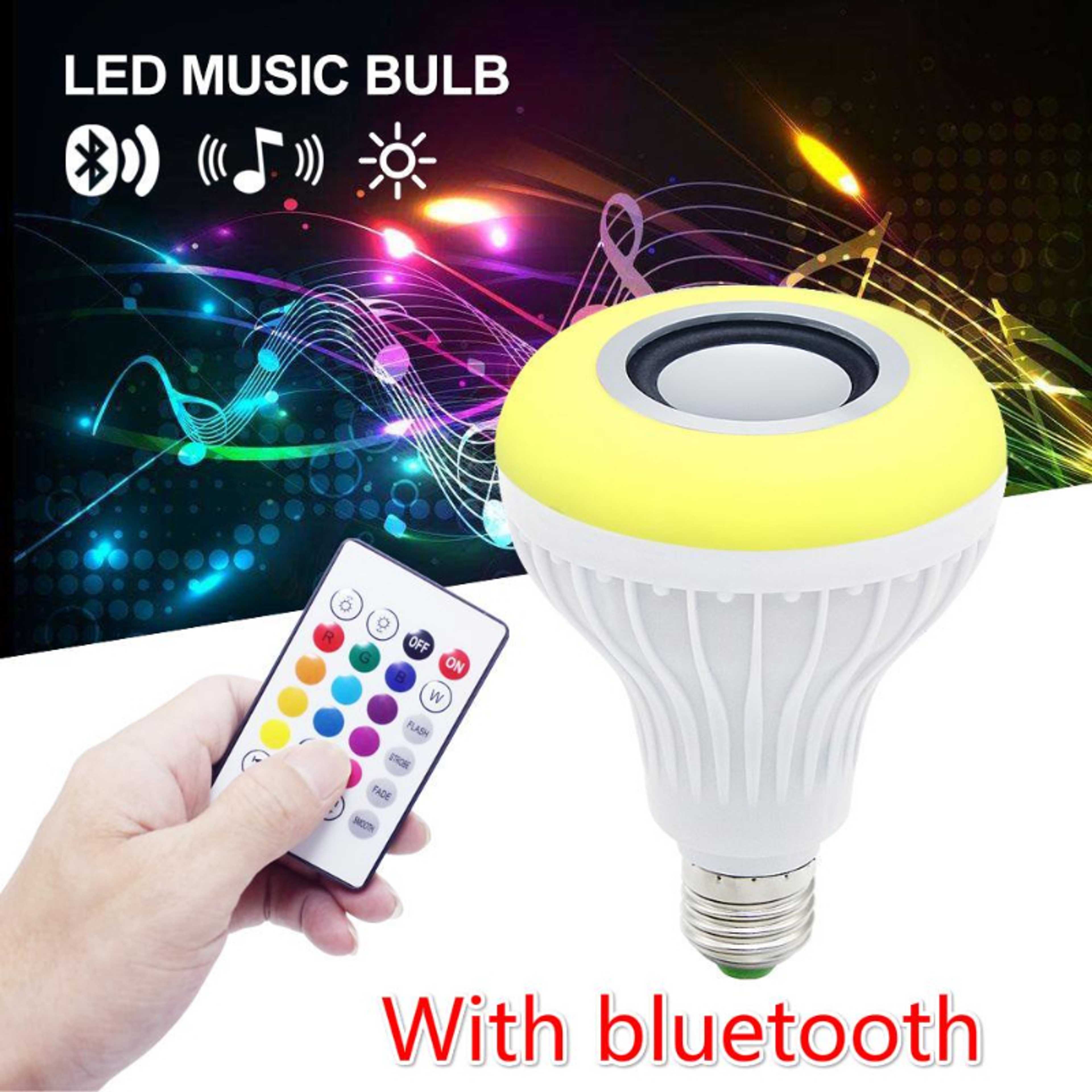 E27 Smart RGB Wireless Bluetooth Speaker Music LED Bulb with the remote control