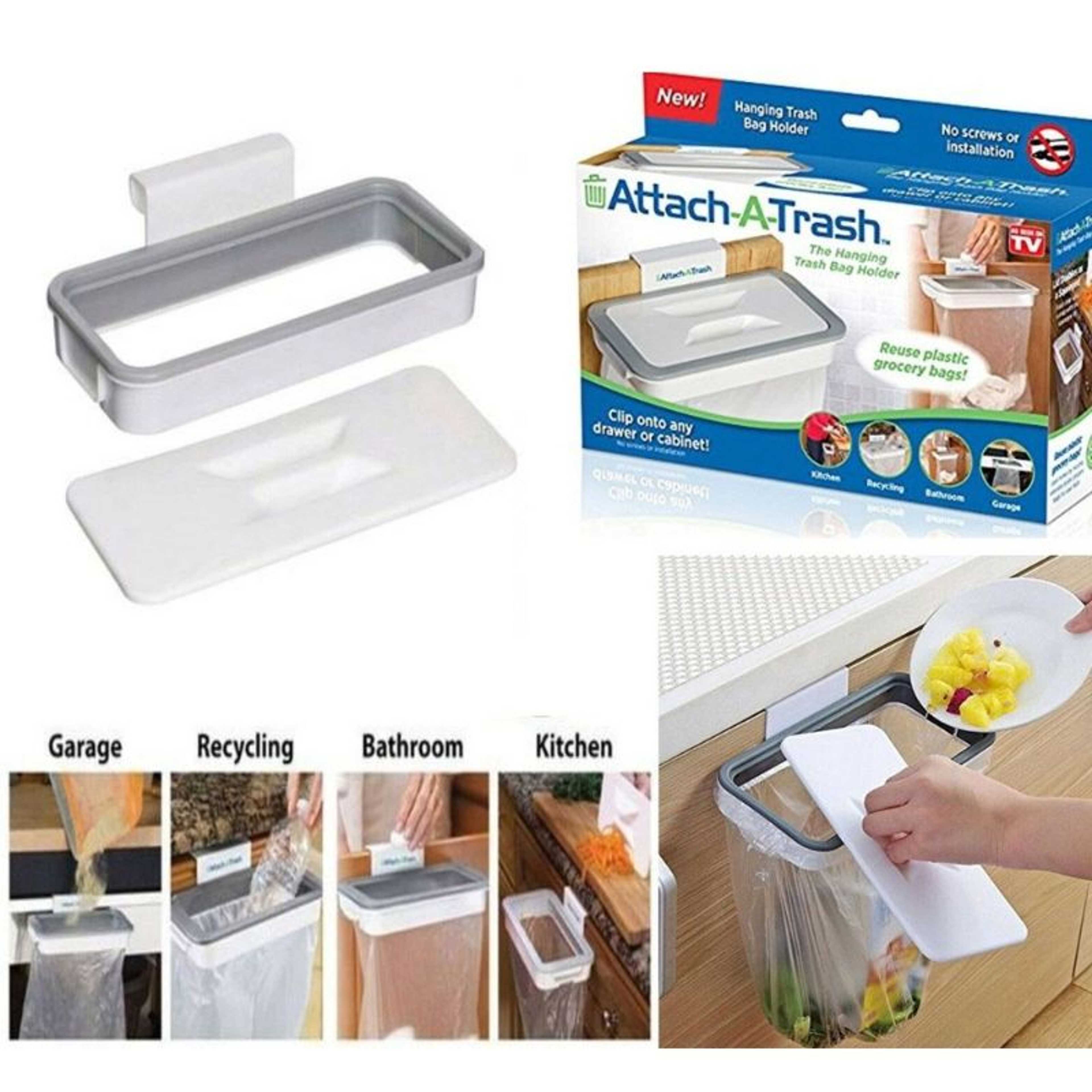 Hanging Trash Bag Holder Attach A Trash Recycle Bin Kitchen Cabinet Garbage Dustbin Waste Bin