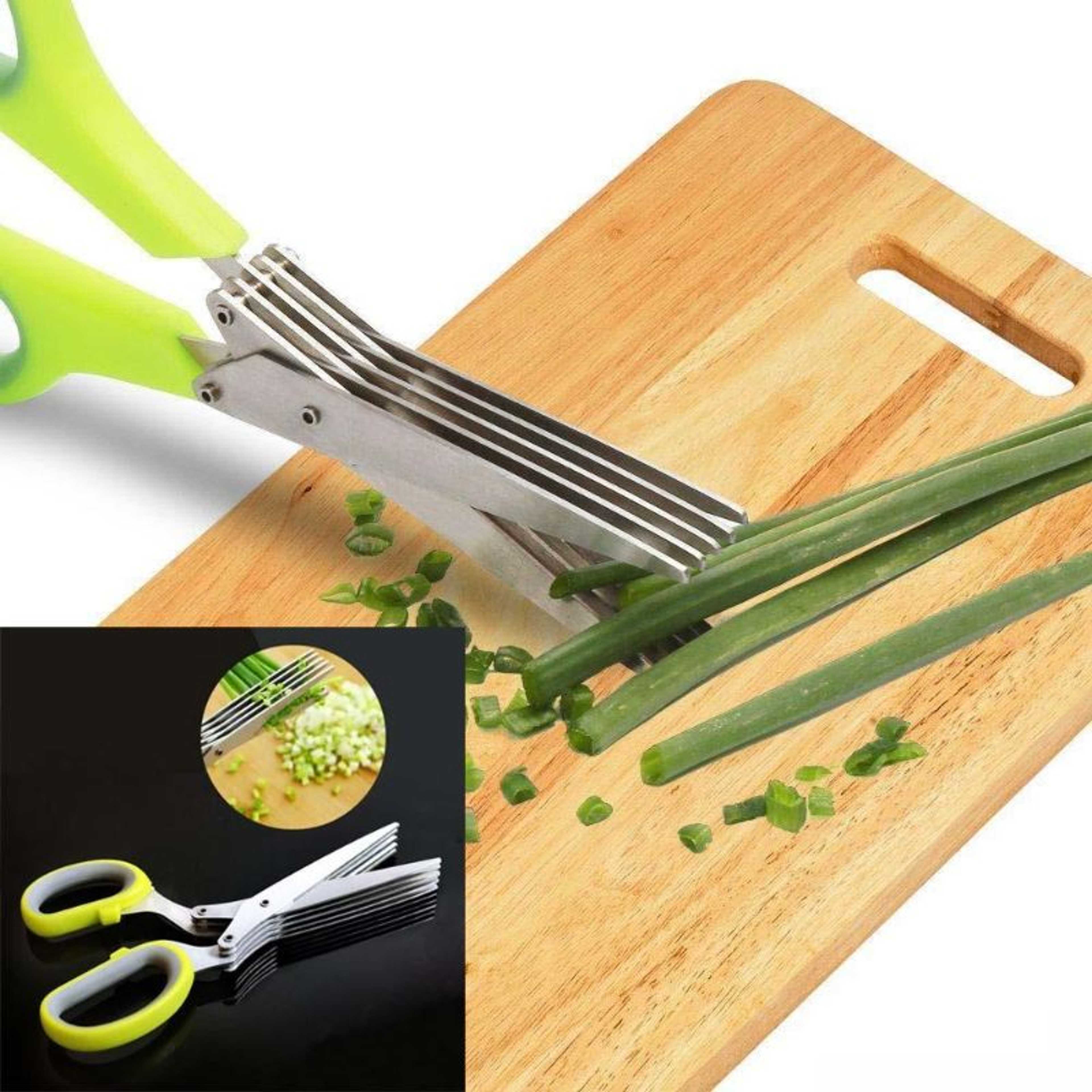 Stainless Steel 5 Layers Kitchen Scissor & Wood Cutting Board