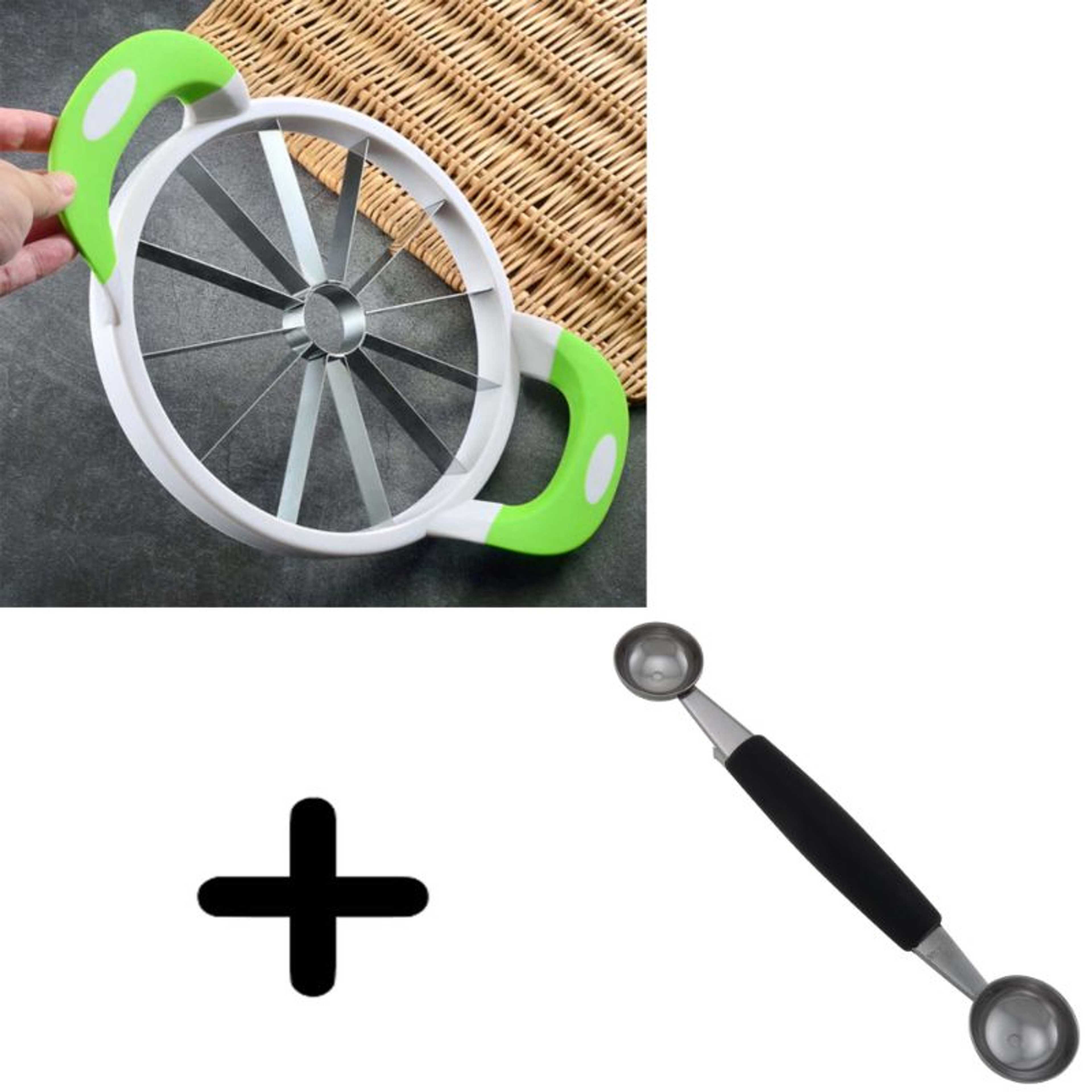 (Deal 2 in 1) Double Ended Headed Fruit Scoop + Creative Watermelon Slicer