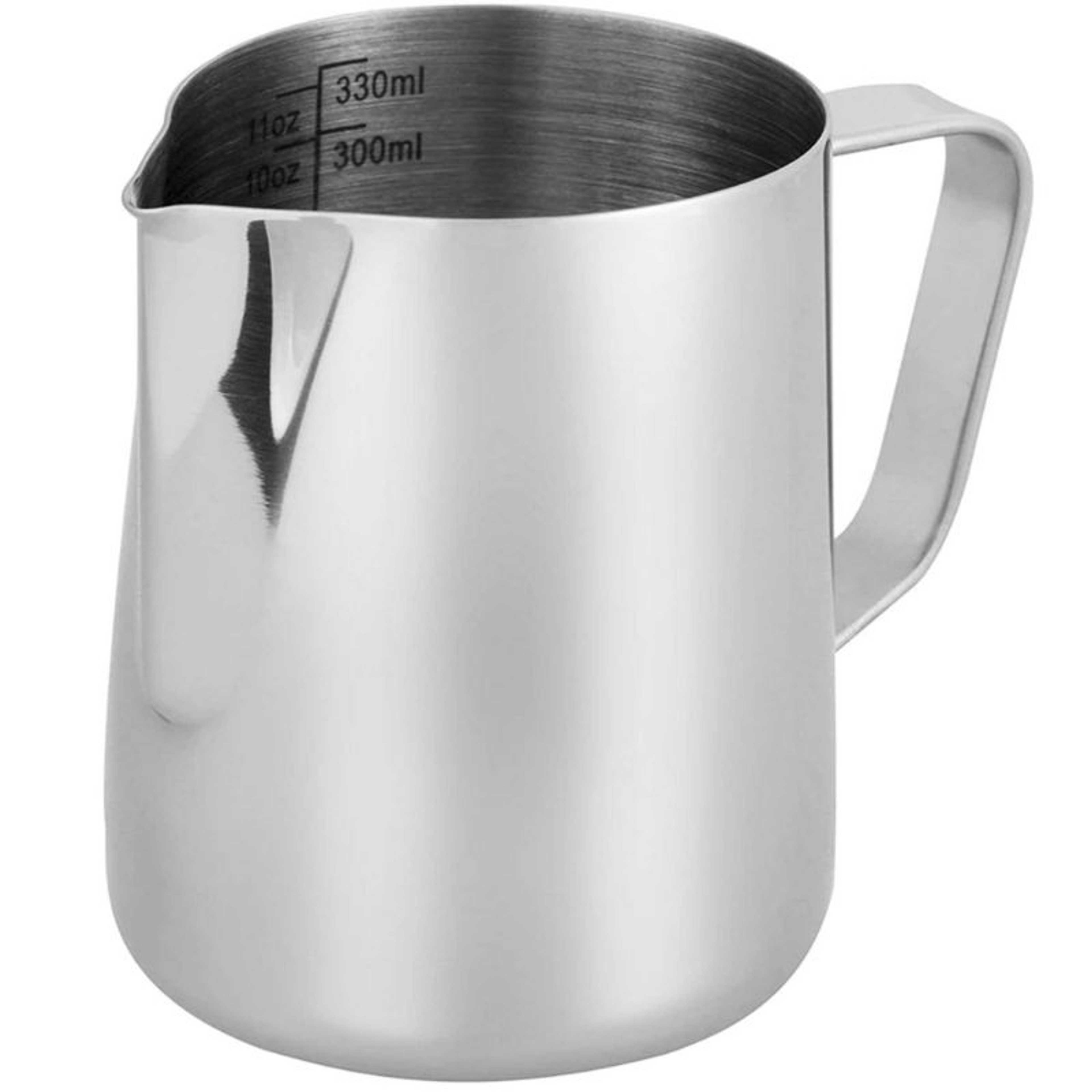 Milk Jug 350ml/12 fl.oz, 304 Stainless Steel Milk Pitcher, Milk Frothing Jug for Making Coffee Cappuccino