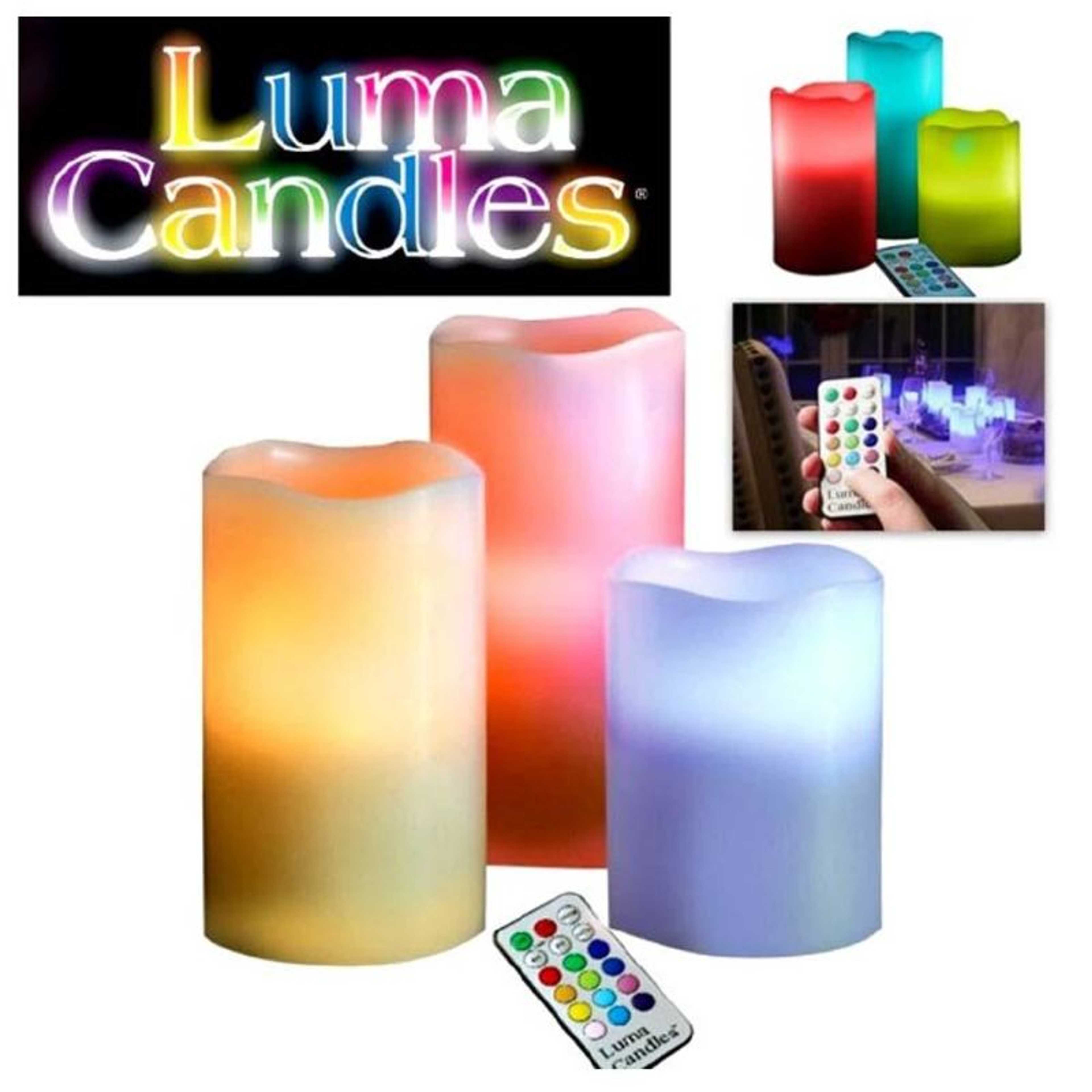 Color Changing Set Of 3 - Luma Candles - Multicolour