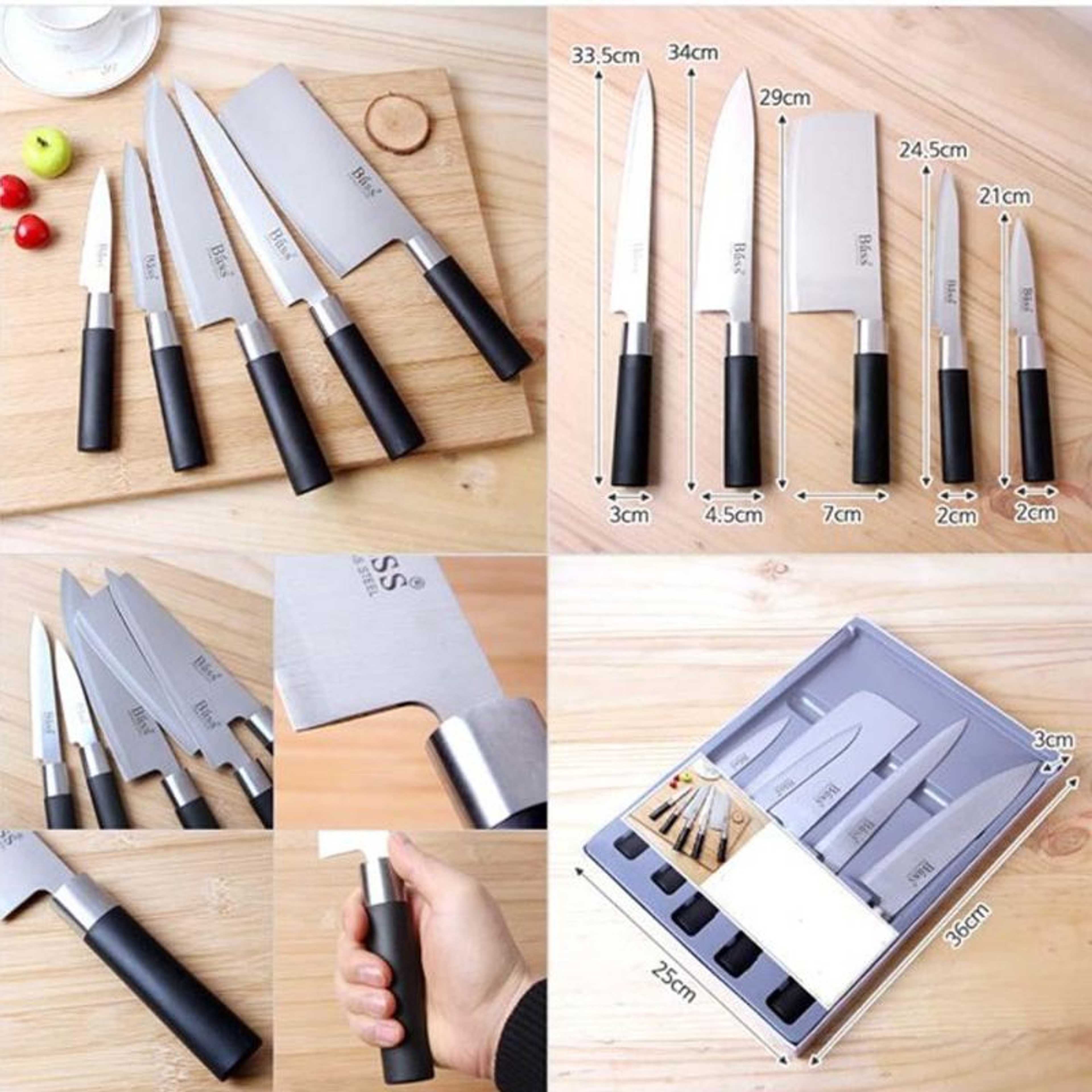 5 PIECES BASS STAINLESS KNIVES SET