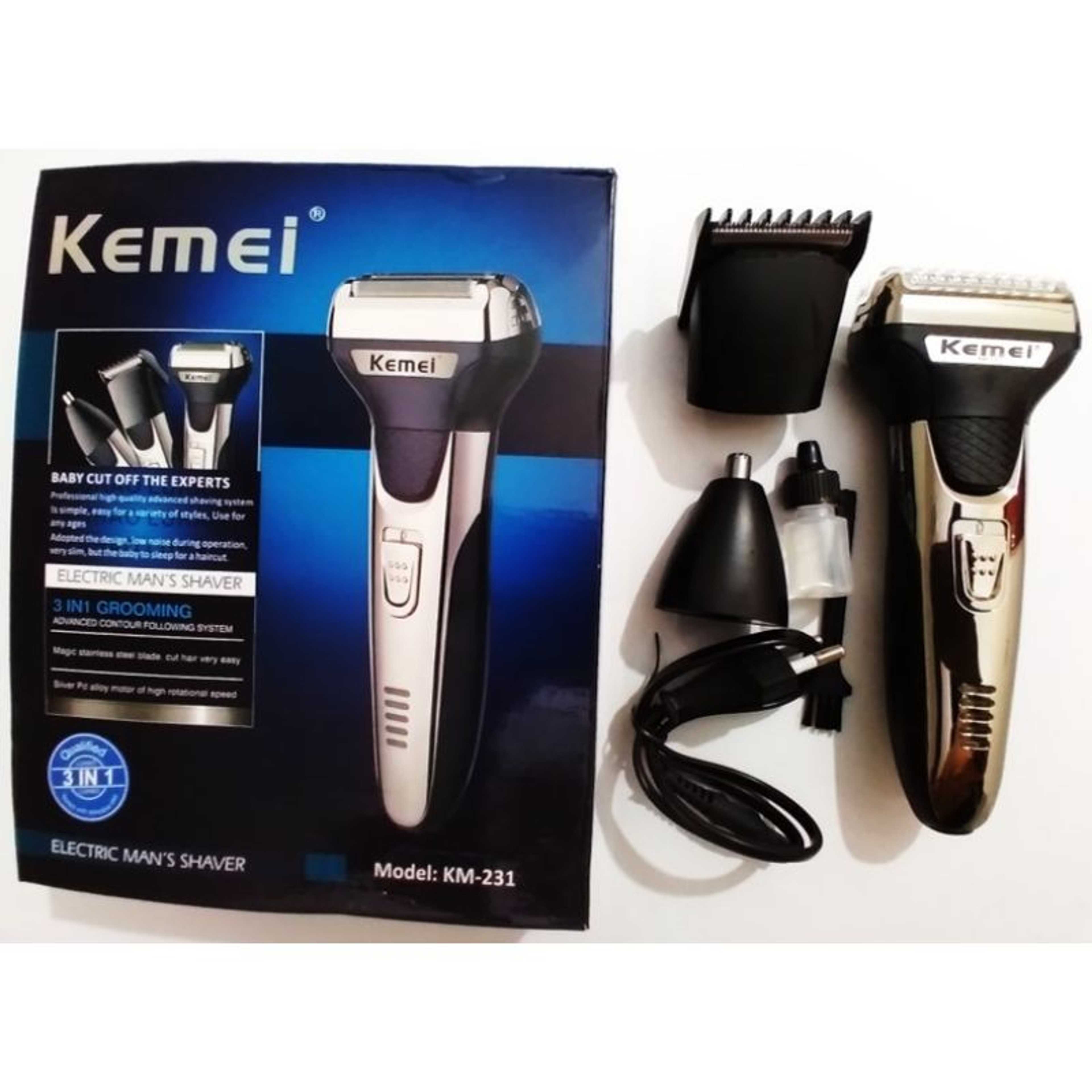 Shaving Machine Kemei Km-6330 3 In 1 Rechargeable Hair Clipper Shaver beard Styling Hair Removal machine for men