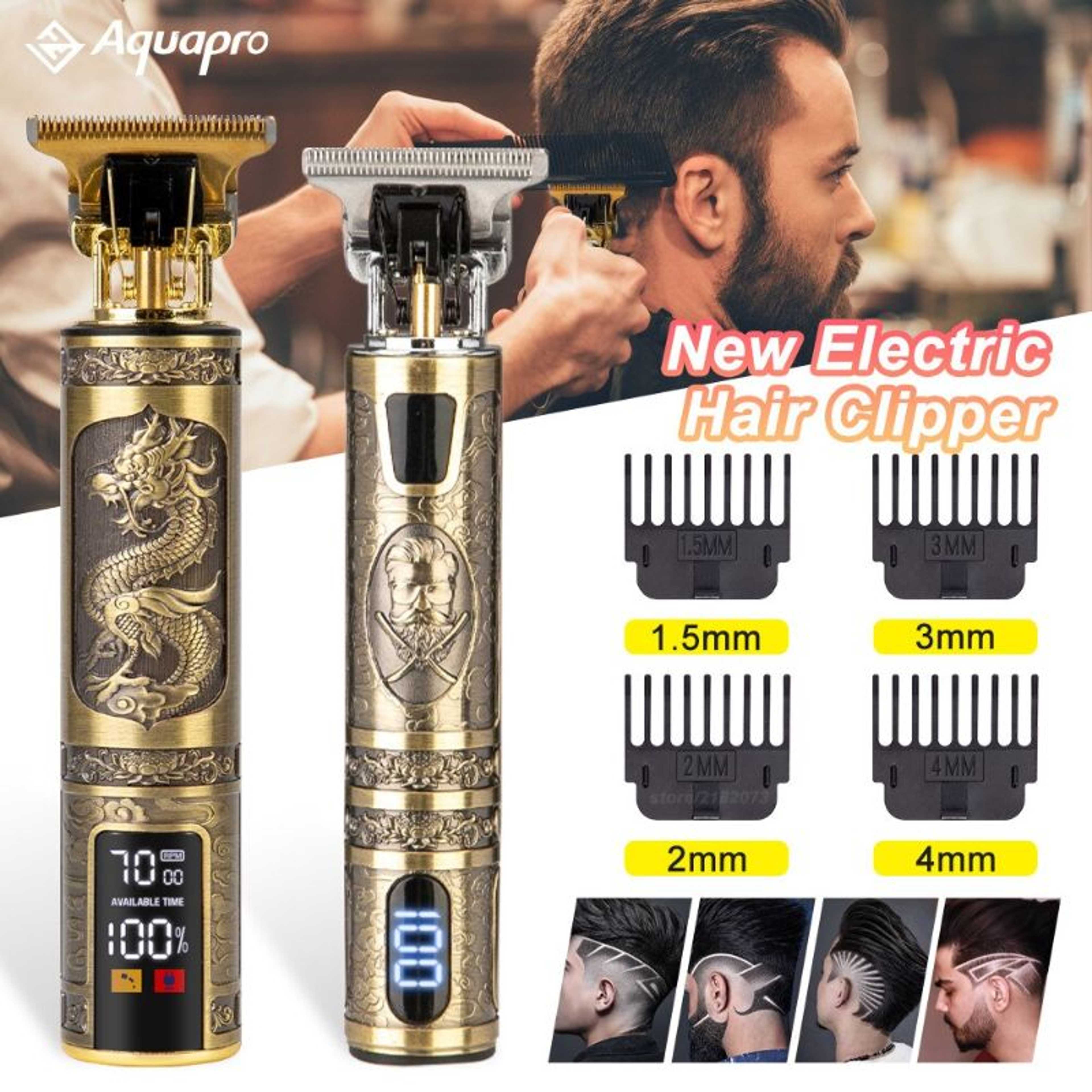 PROFESSIONAL VINTAGE DRAGON STYLE TRIMMER FOR MEN,T9 HAIR TRIMMER AND CLIPPER,USB RECHARGEABLE T9 HAIR TRIMMER,SHAVING MACHINE FOR MEN,MEN HAIR REMOVING MACHINE,GROOMING KIT FOR MEN,T9 T-SHAPED BLADE WITH 0mm GAPED.