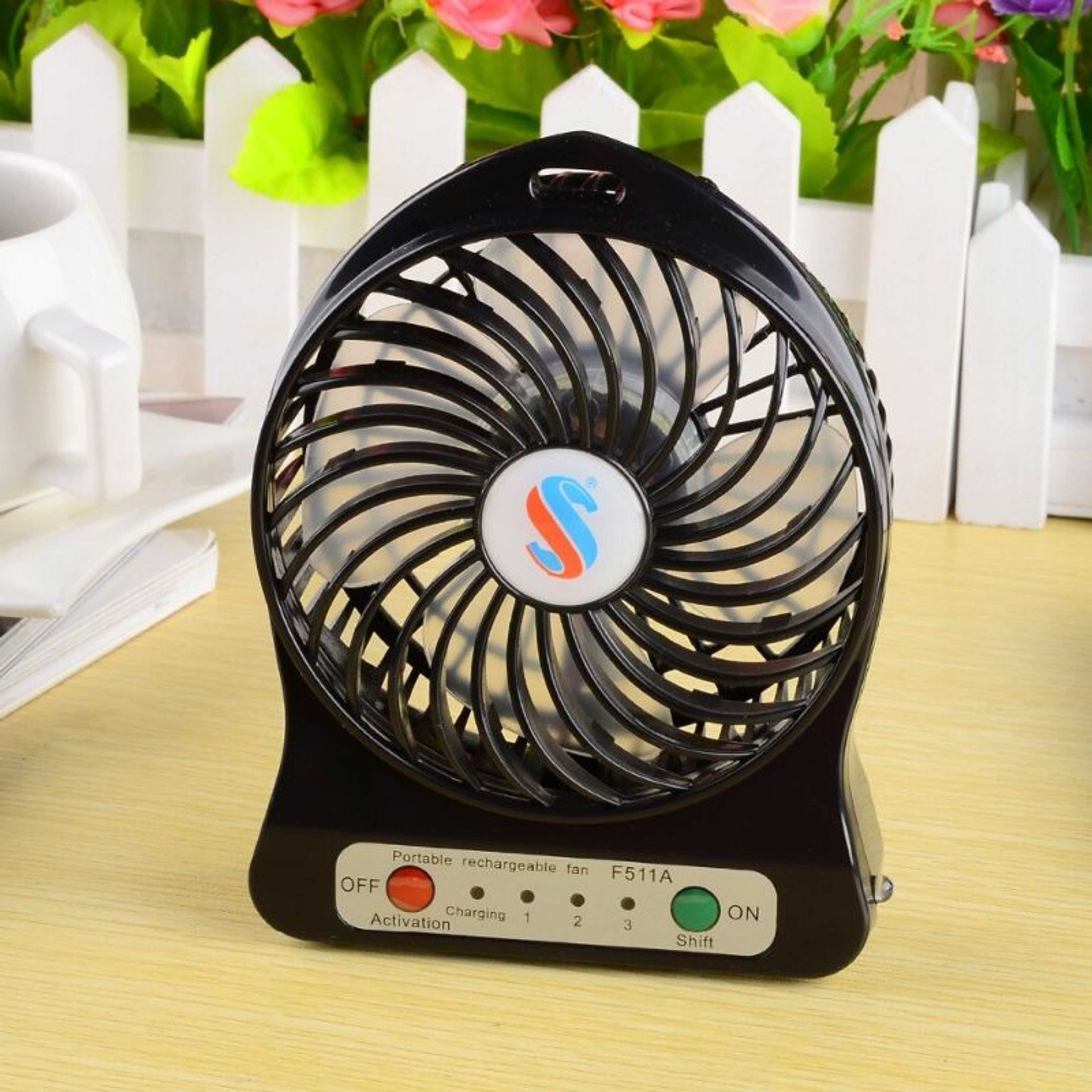 Handheld Mini Fan 2500mAh Huge Capacity Rechargeable Personal Small Fan Portable Cooling Desktop Fan Support Wireless & Micro USB Charging for Home Office Household Outdoor Traveling Pink