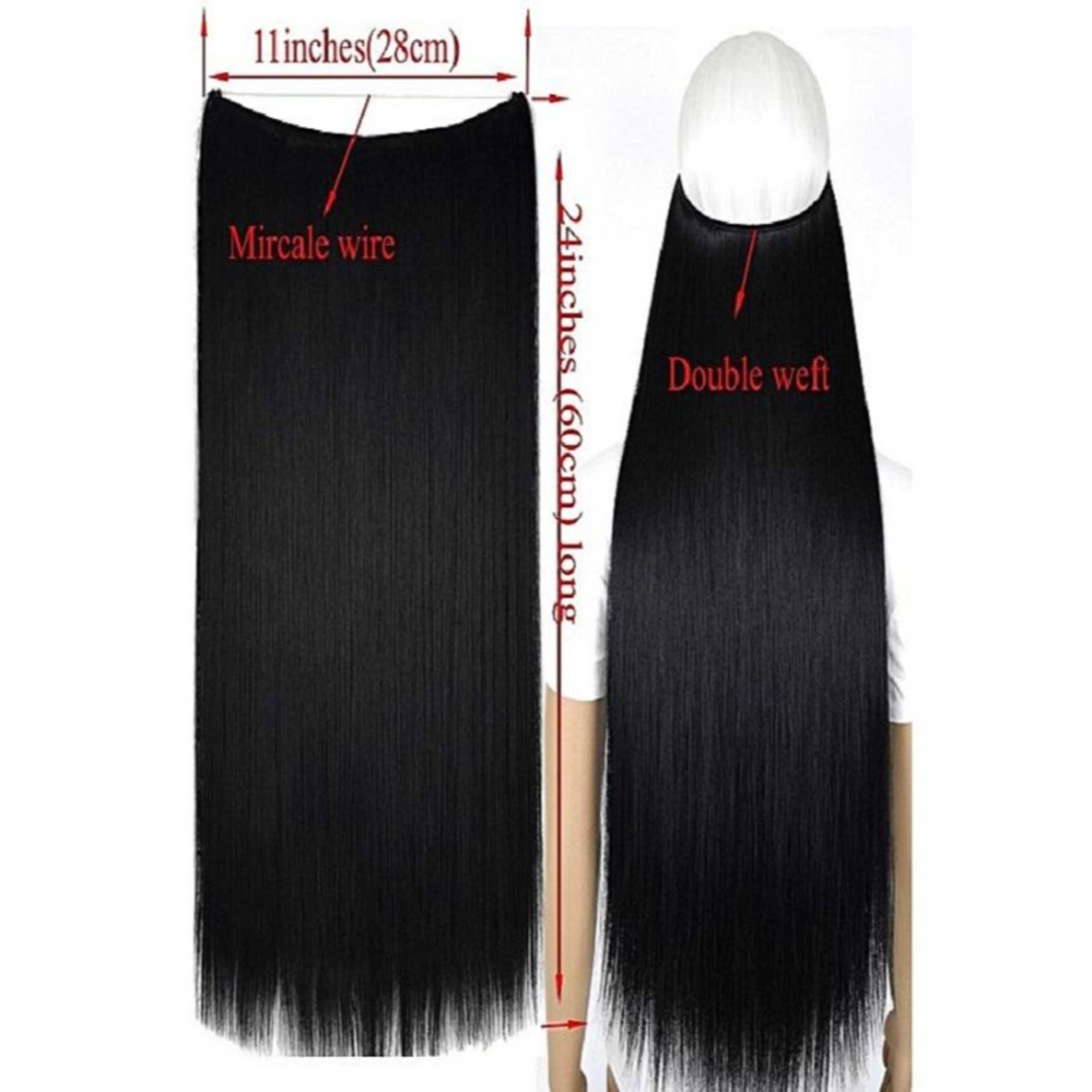 Synthetic Wire Hair Extension- Black