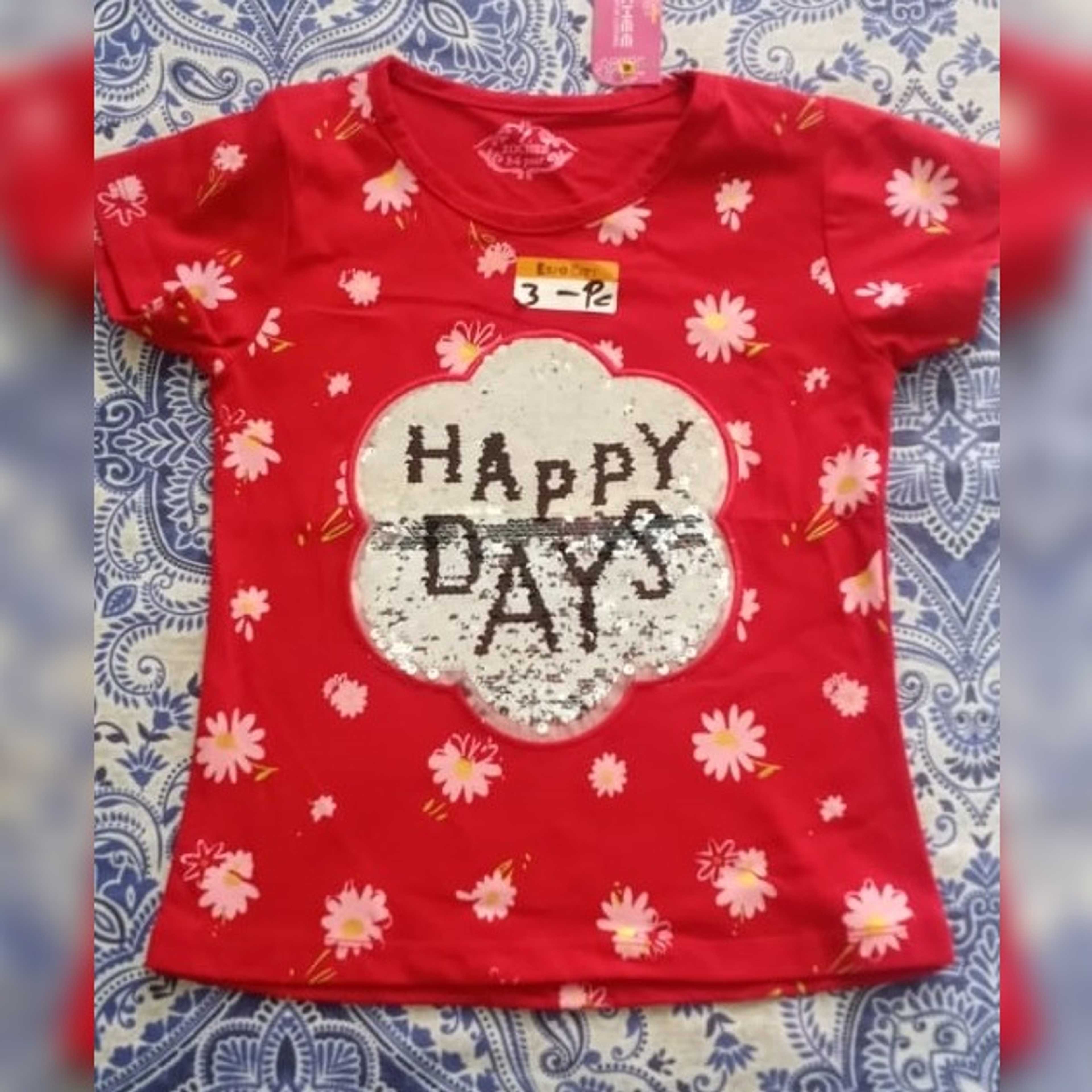 Expocity Brand Red Color Shirt Flower Design for Kids