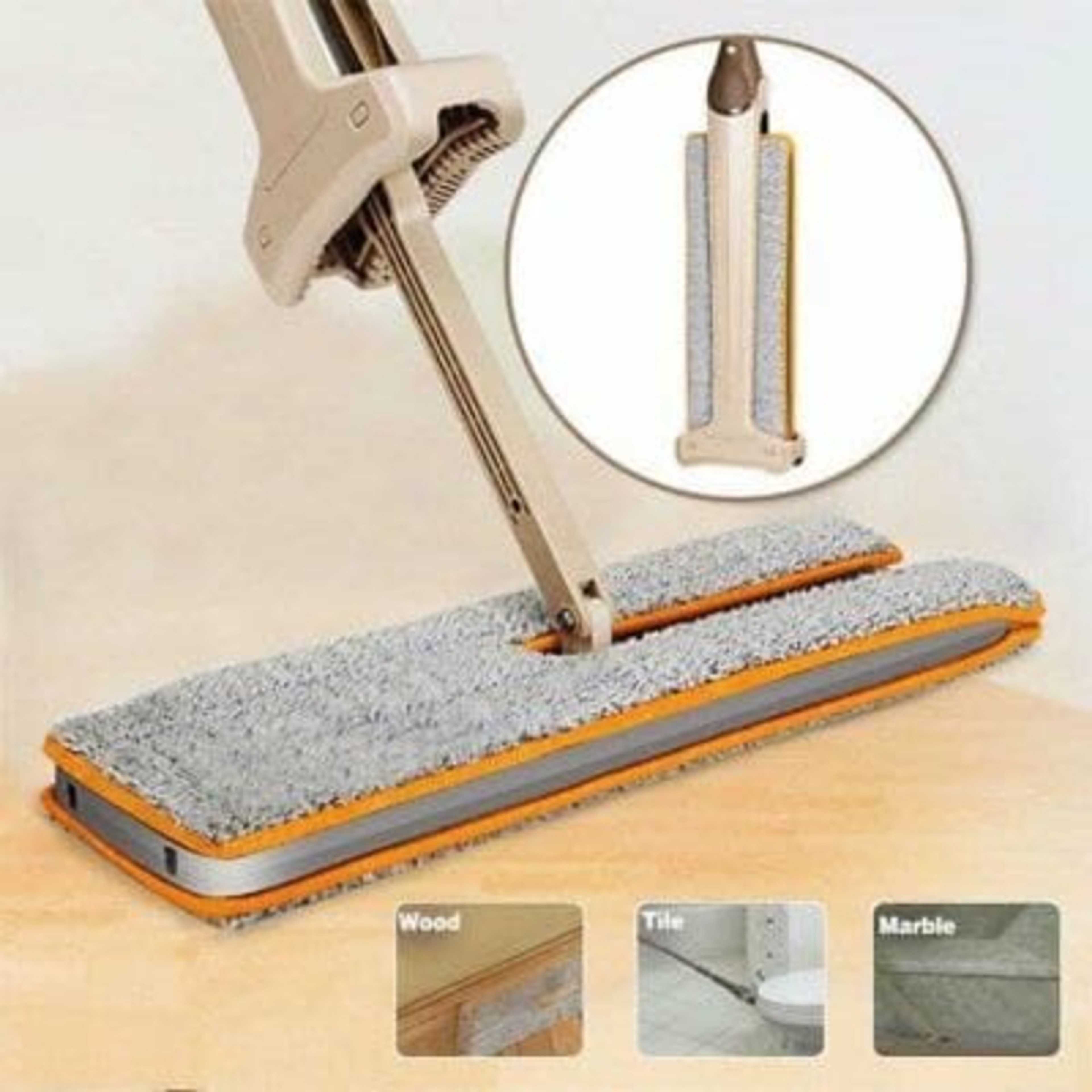 Self Wringing Double Sided Flat Magic Mop Hand Push Sweeper Hard Floor Clean Tool - Product Main Image