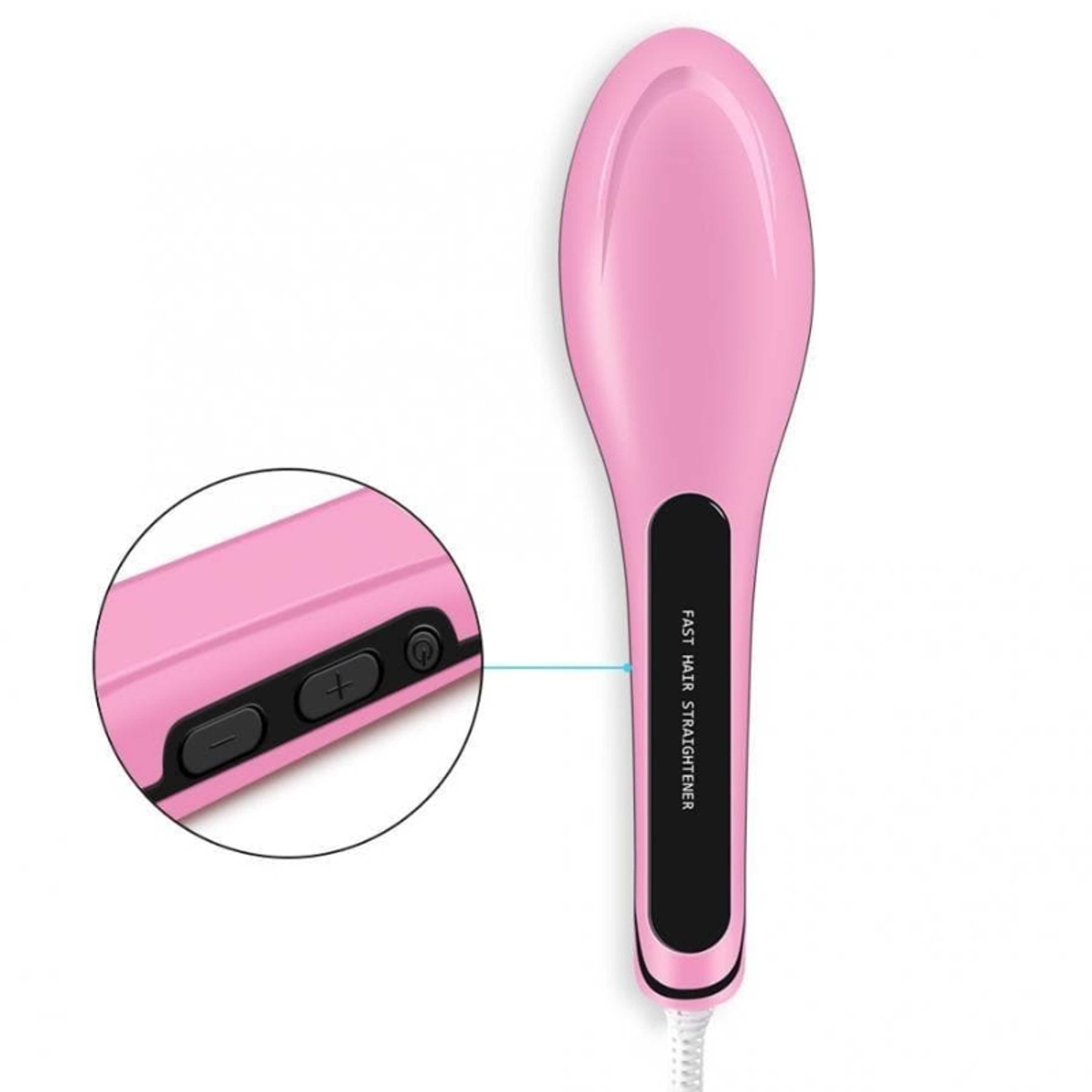 LCD Straightening Fast Smoothing Electric Hair Straightener Brush Ceramic Heating Temperature Display Hair Comb