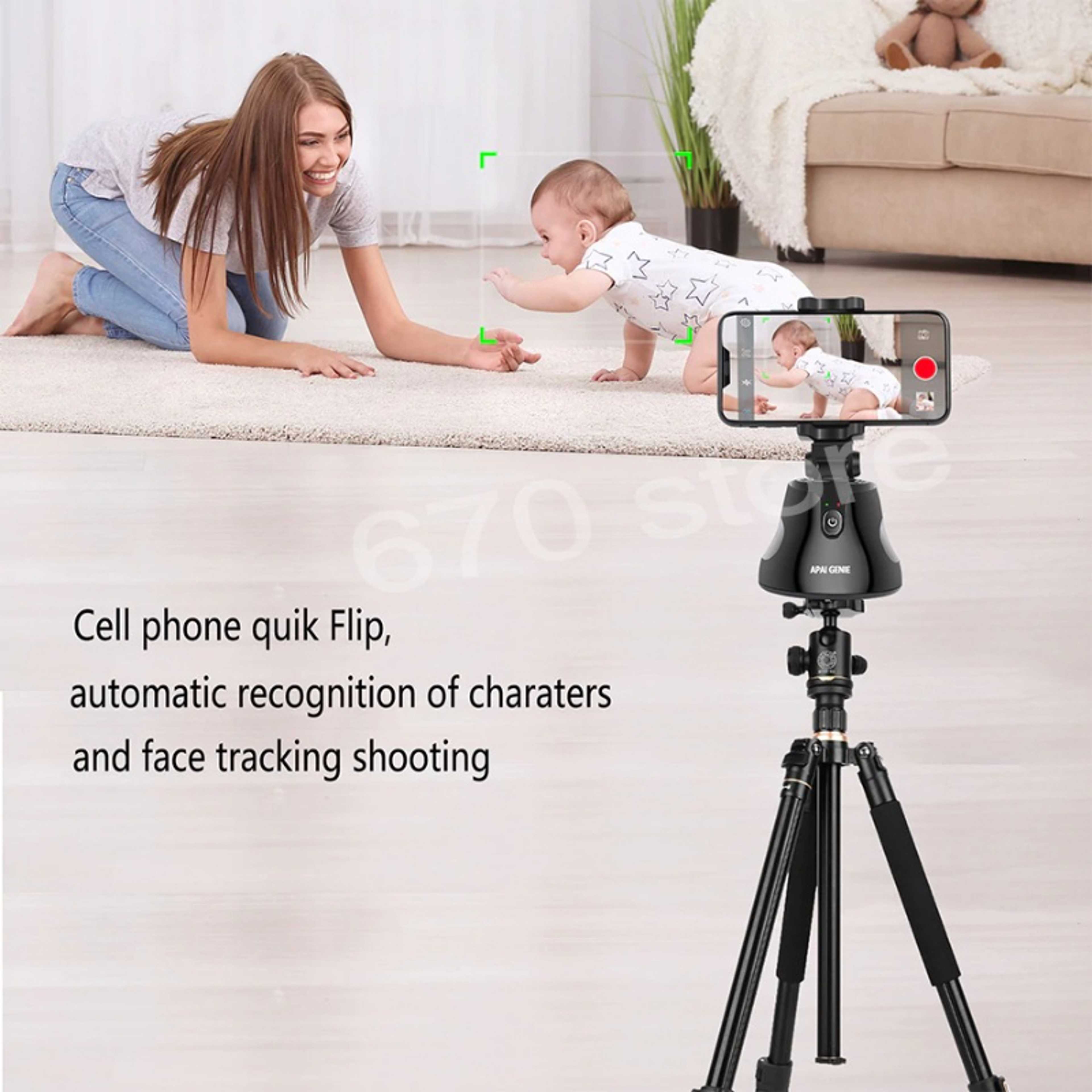 Apai Genie Selfie Stick 360 Rotation Auto Face Object Tracking Smart Shooting Camera Phone Mount