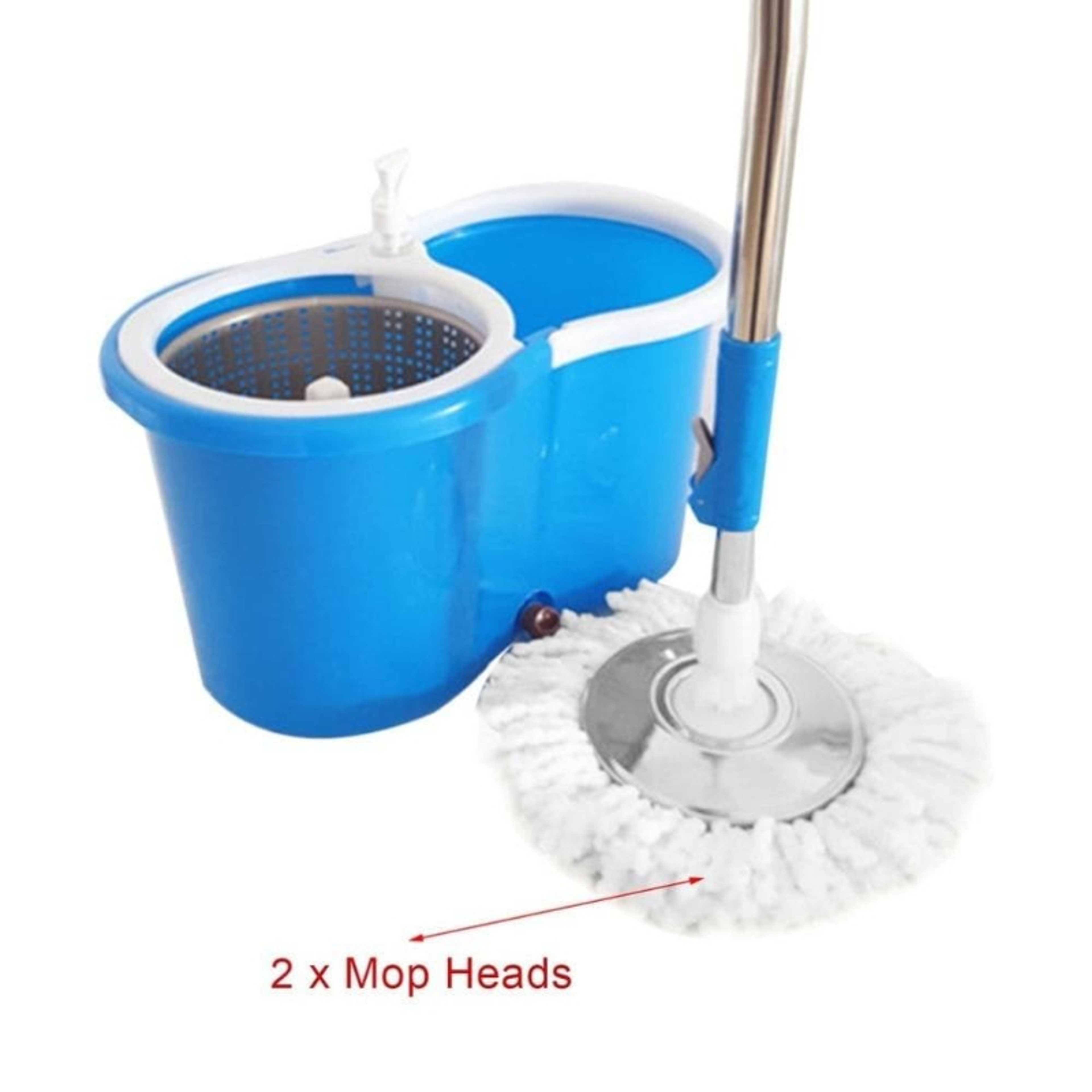 : 360 Spin Mop Bucket Set Portable Double Drive Stainless Steel Bucket Hand Pressure Rotation - Product Main Image