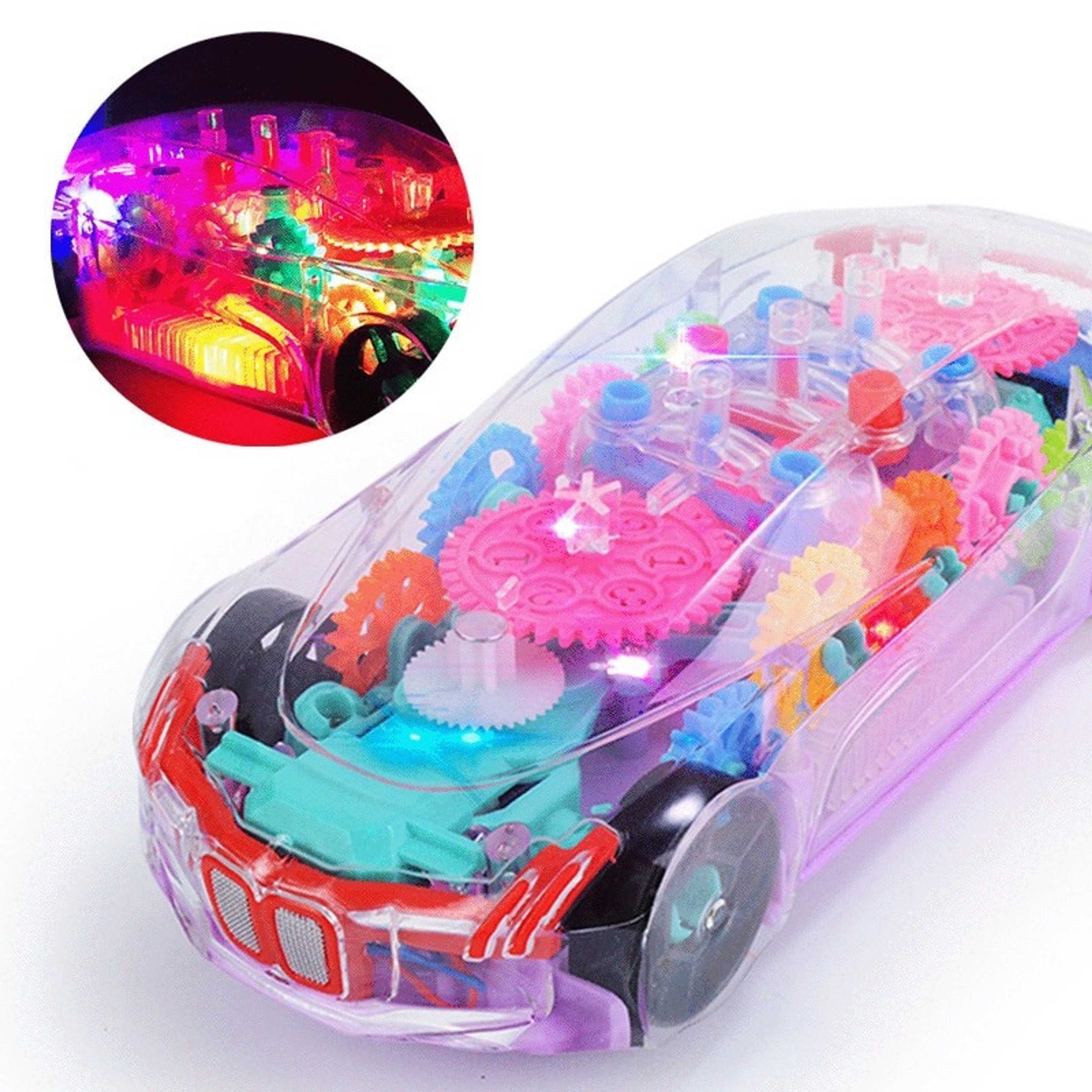 Electric Universal Gear Mechanical Concept Colorful Light Music Transparent Toy Car